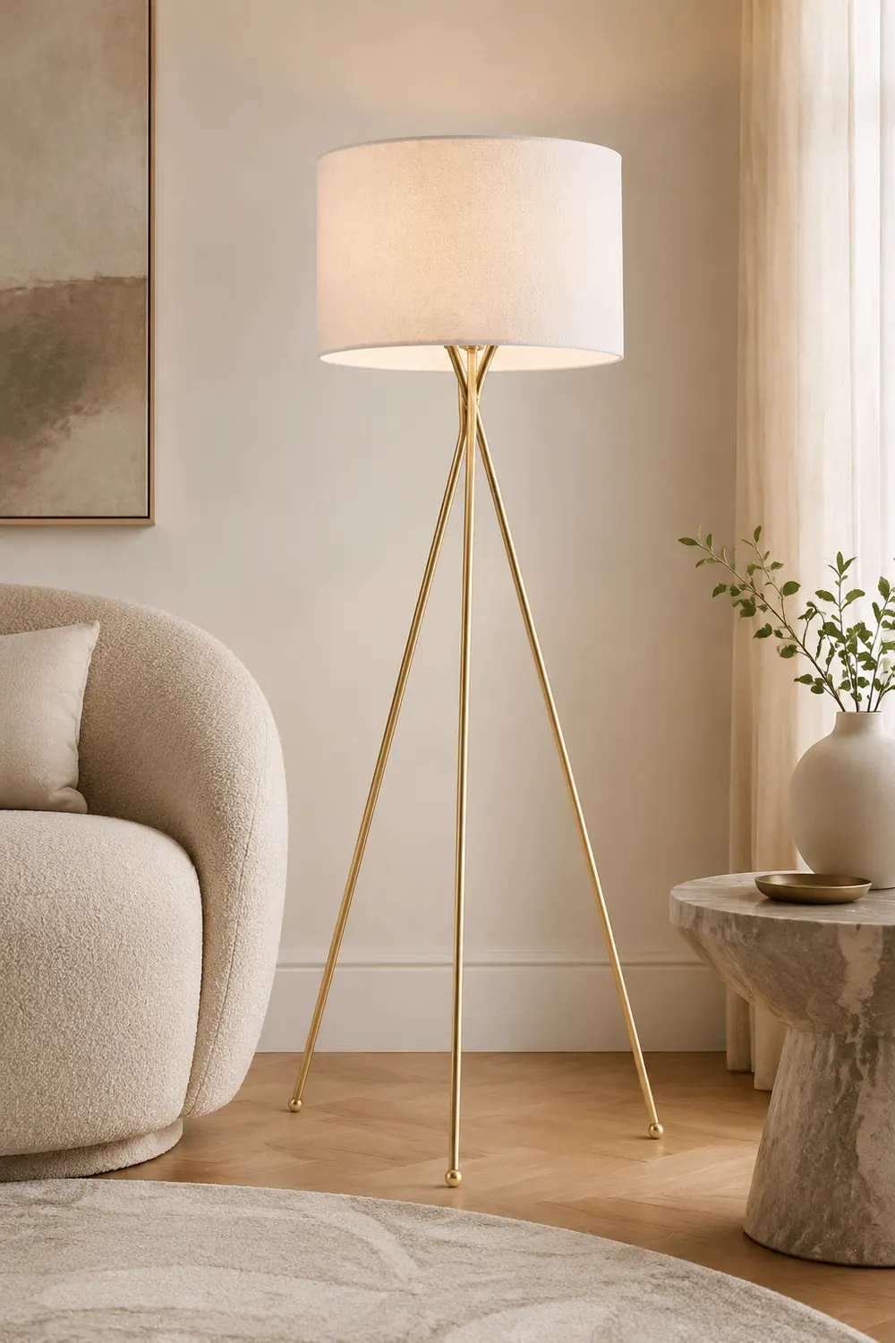 Alessio Minimalistische LED Steh/Tischlampe Weiß Schlafzimmer/Büros - Lumpaz
