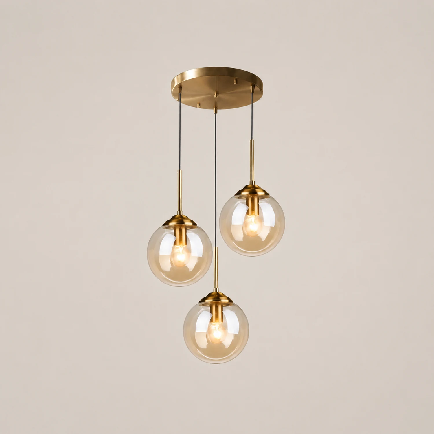 Valentina Modern LED Pendelleuchte Glaskugel, 3 Farben, Esstisch, Metall Glas - Lumpaz