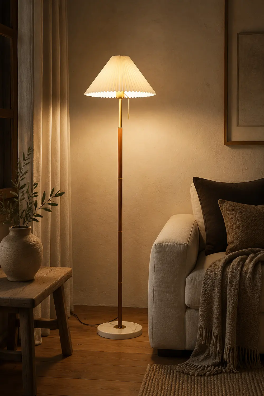 Vintage Pleated Floor Lamp - Lumpaz