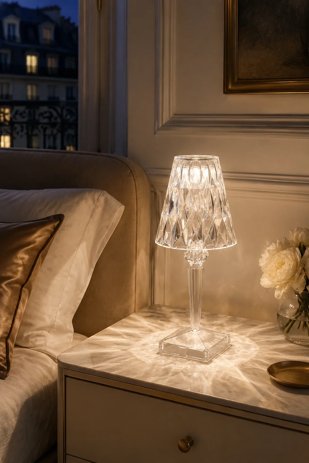 Kristy Design Kristall Diamant Tischlampe Licht, Wohn/Schlafzimmer, Acryl - Lumpaz