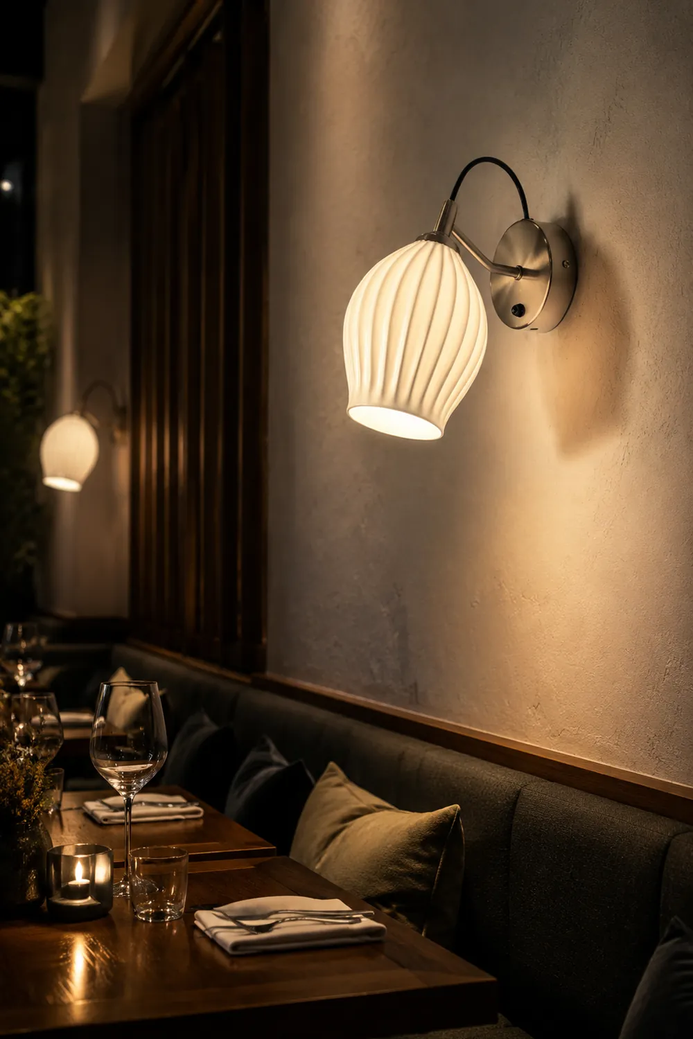 Ceramic Ribbed Wall light - Lumpaz