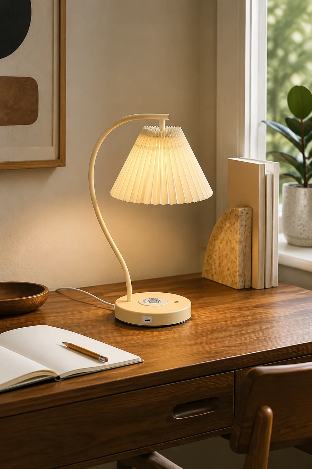Ozawa Nordlux LED Tischlampe Weiß/Gelb Schlafzimmer/Arbeitszimmer - Lumpaz