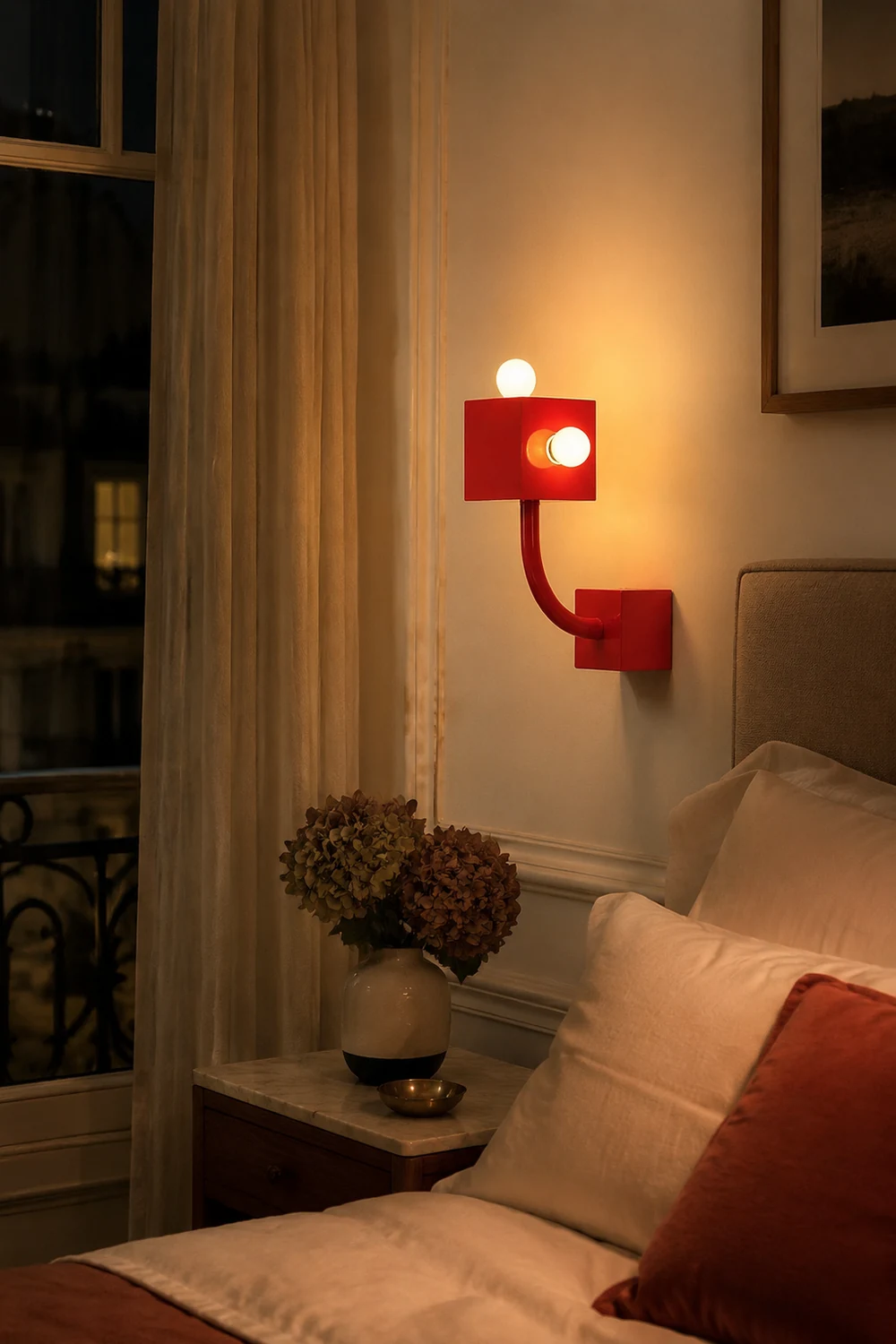 Red Cube Wall Lamp - Lumpaz