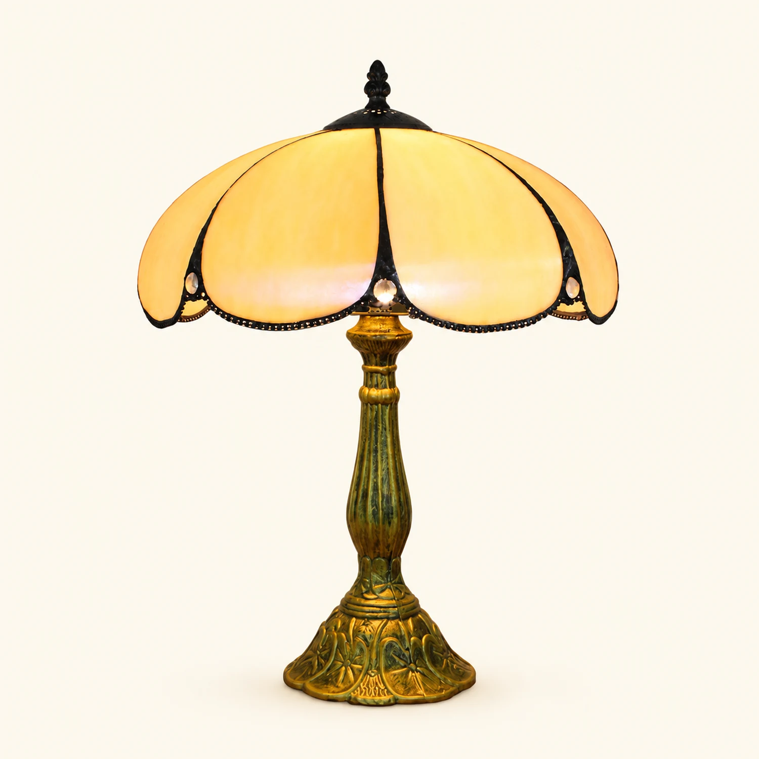 Alessio Design Bunt LED Tischlampe mit Kuppelschirm Wohn/Schlafzimmer Metall&Glas - Lumpaz
