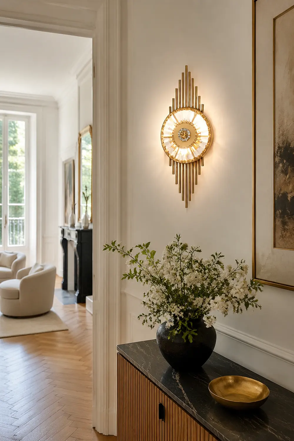Crystal Gear Gold Wall Light - Lumpaz