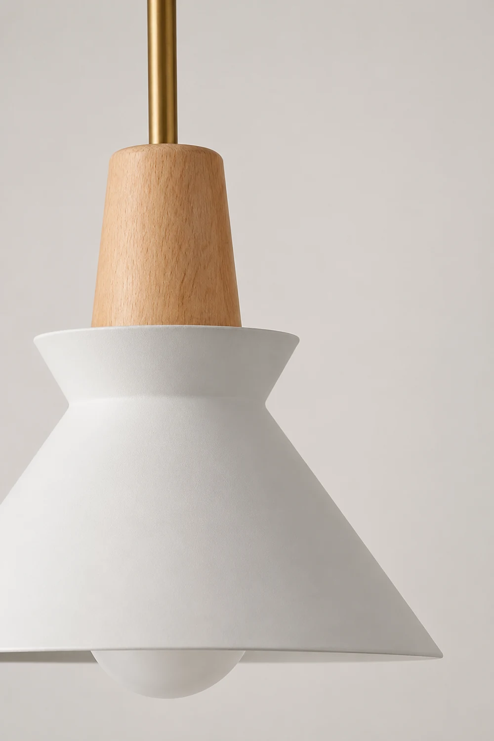 Modern White Concrete Cone Pendant Light - Lumpaz