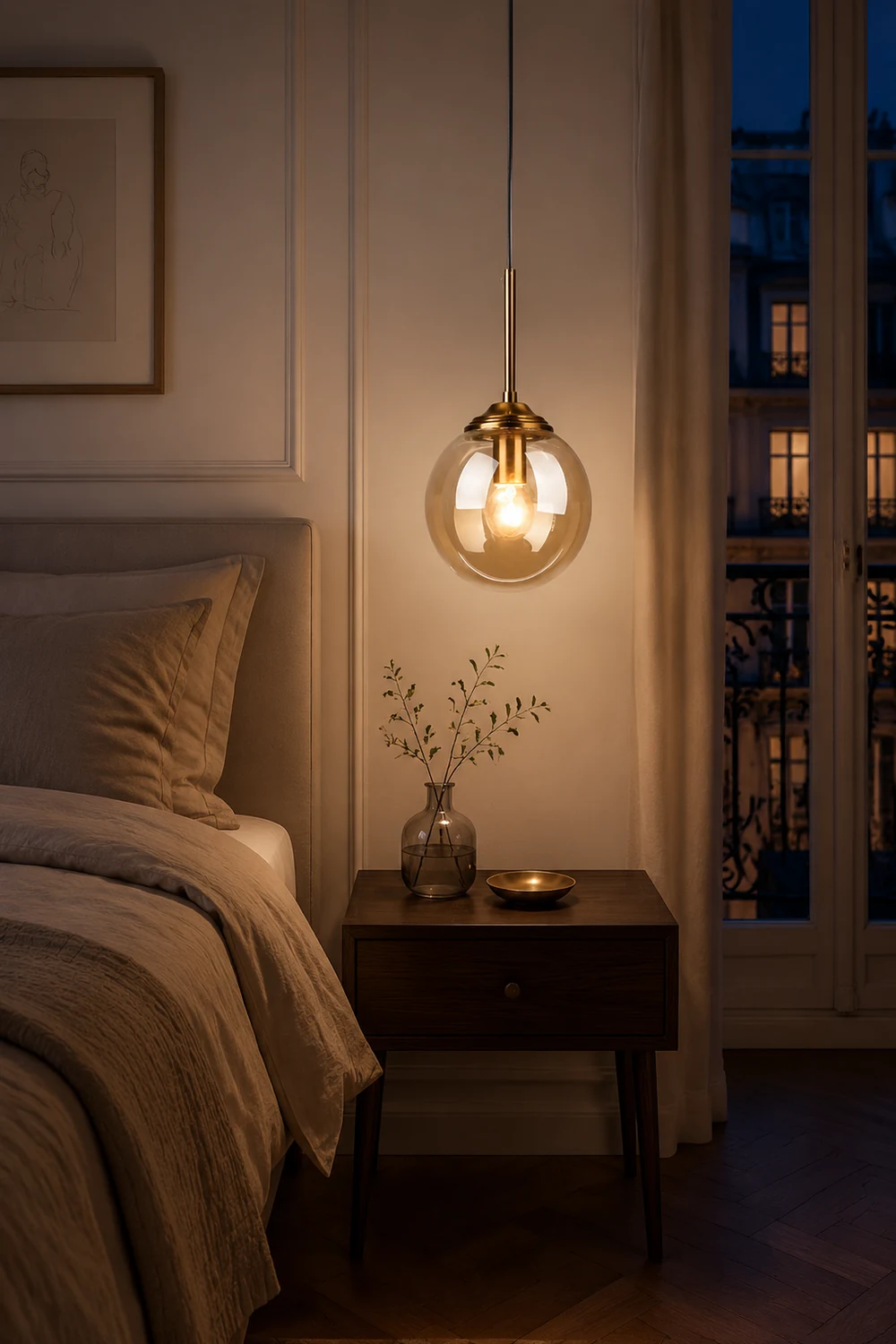 Valentina Modern LED Pendelleuchte Glaskugel, 3 Farben, Esstisch, Metall Glas - Lumpaz