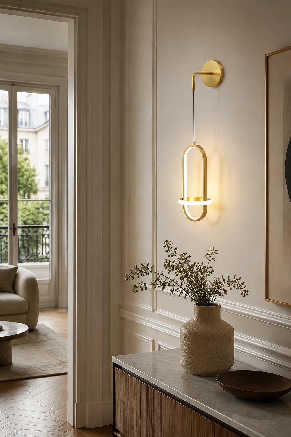 Oval Brass Wall Light - Lumpaz