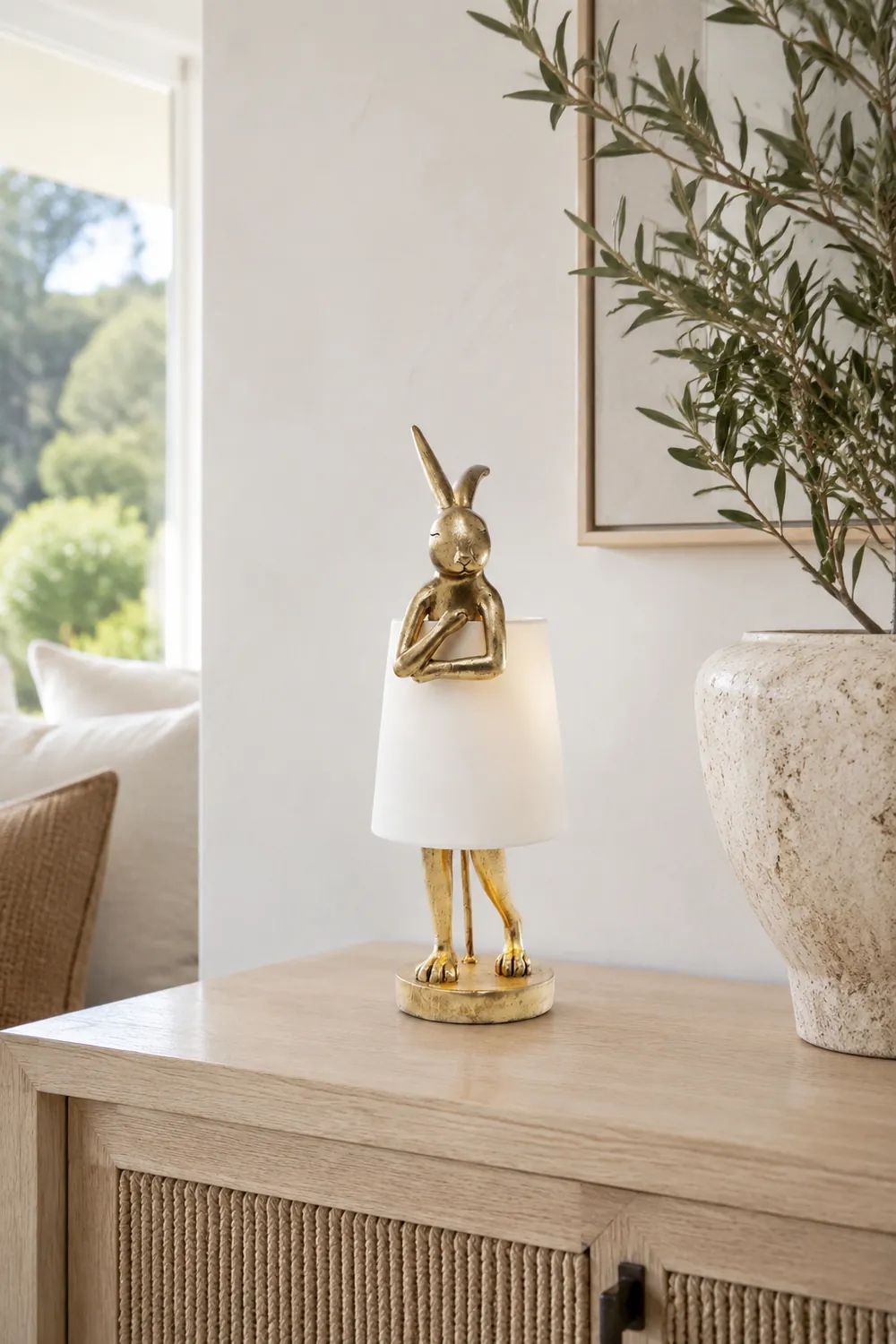 Alice Tischlampe Rabbit Ballet, Weiß/Gold - Lumpaz