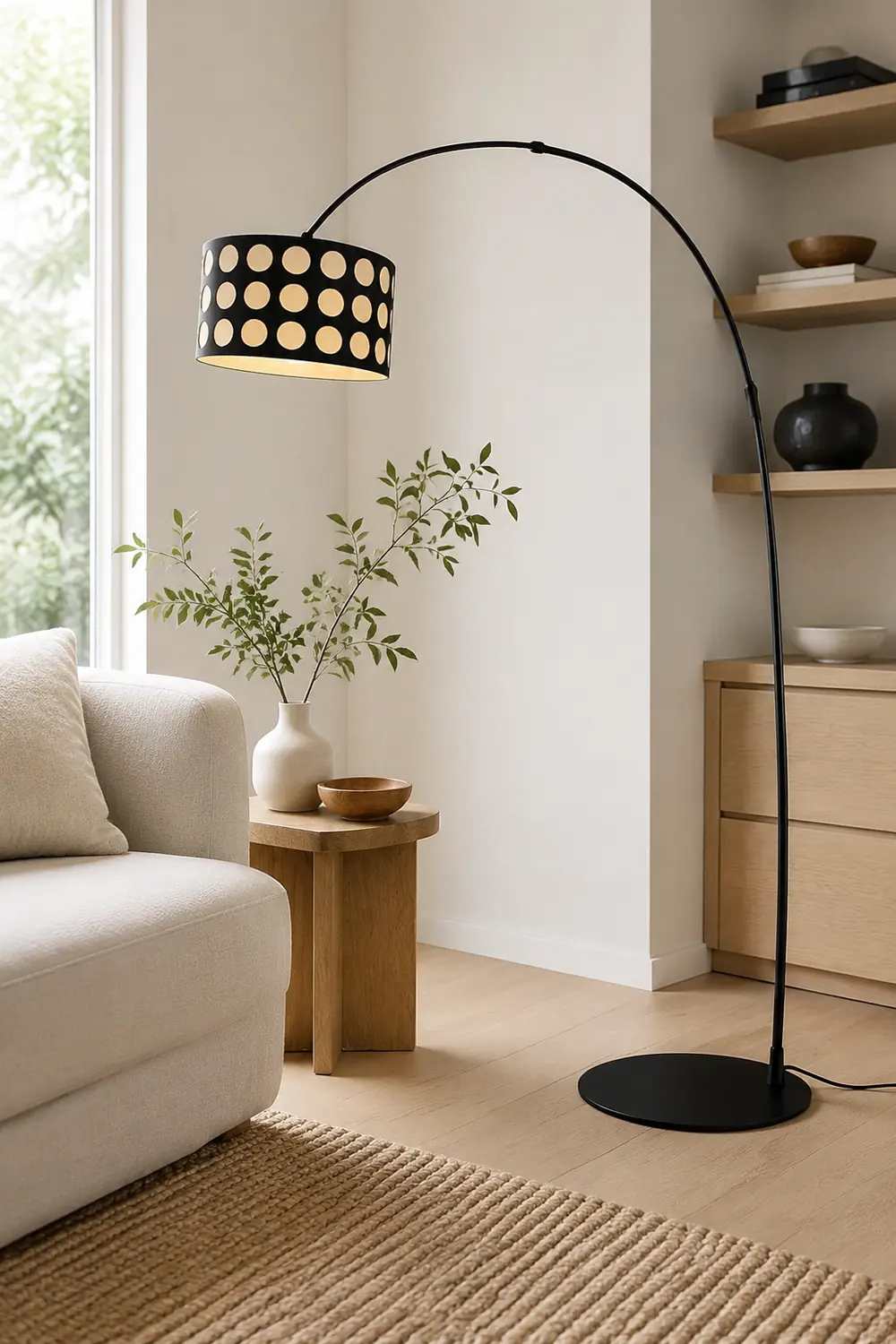 Polka Arc Fabric Floor Lamp - Lumpaz