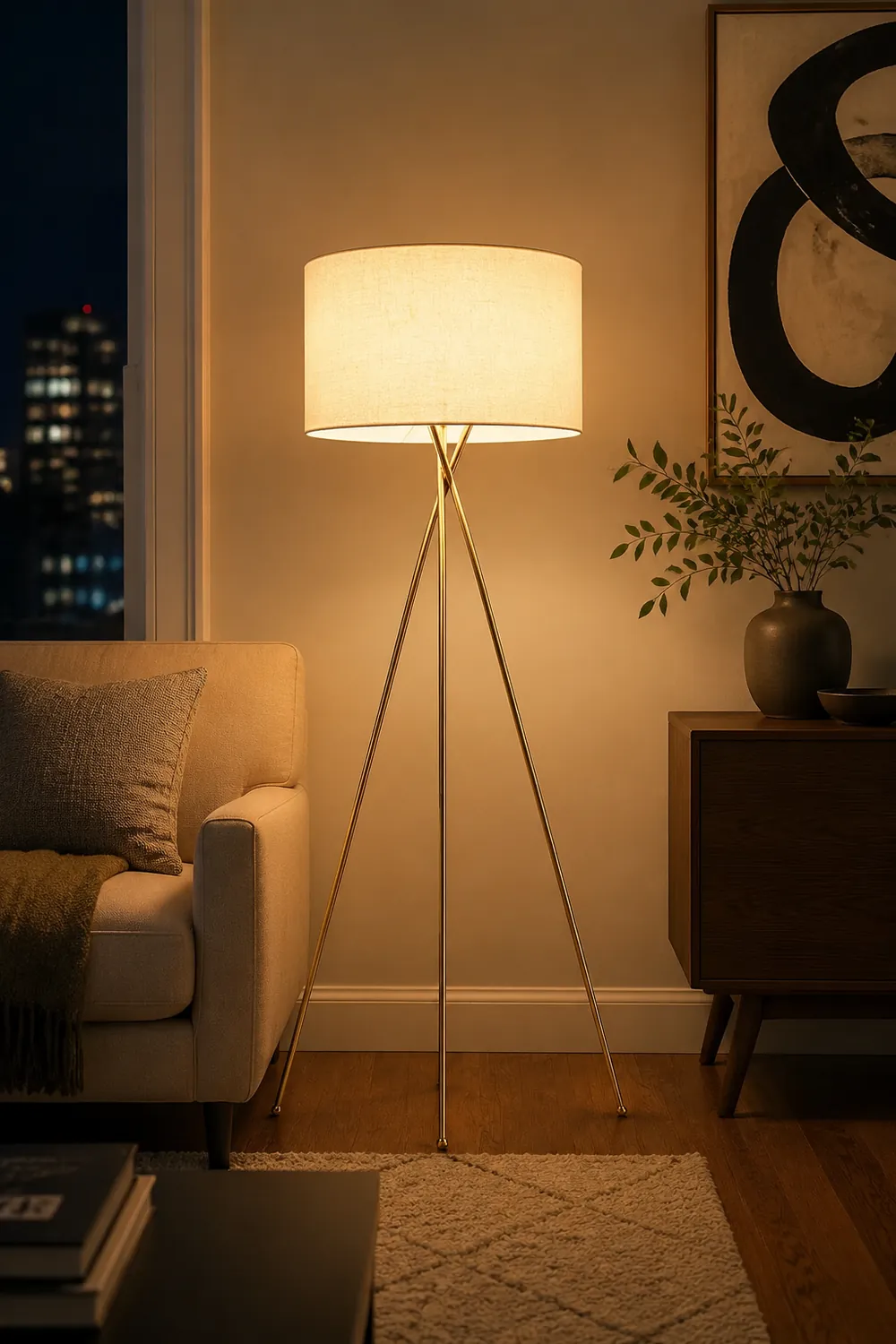 Alessio Minimalistische LED Steh/Tischlampe Weiß Schlafzimmer/Büros - Lumpaz