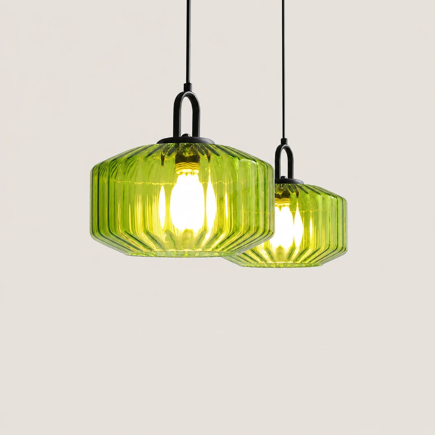 Mid Century Striped Glass Pendant Light - Lumpaz