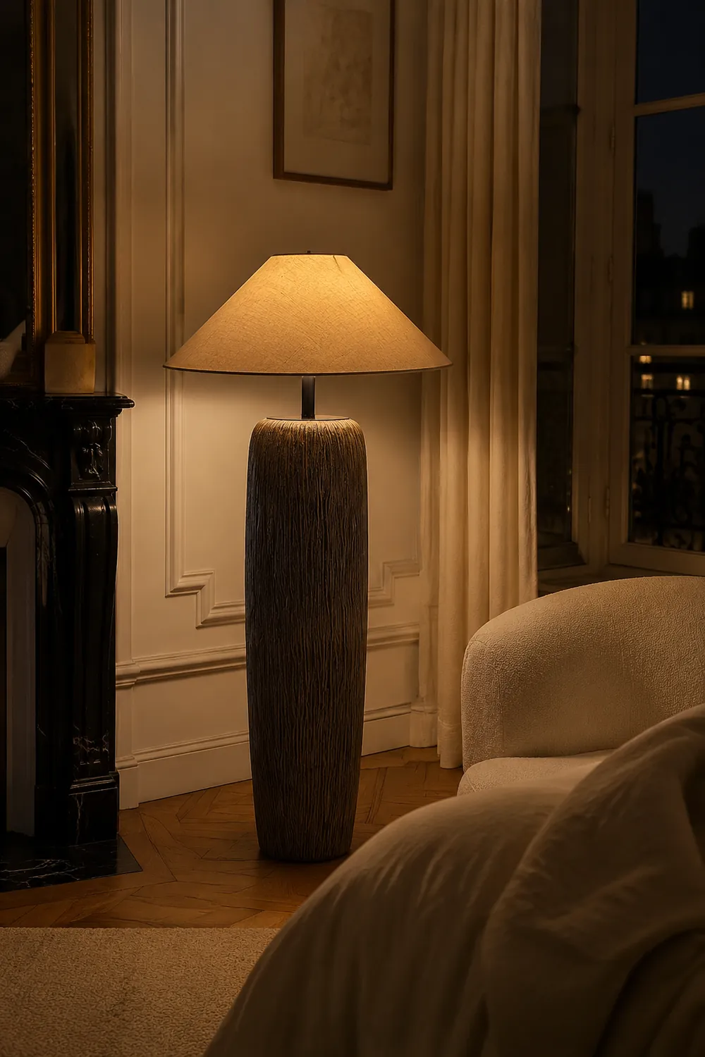 Weathered Wood Grain Floor Lamp - Lumpaz