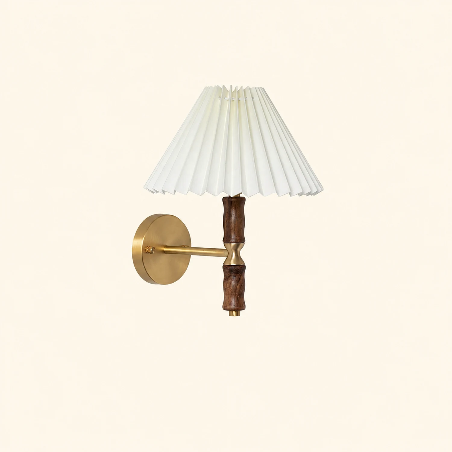 Pleated Walnut Wall Light - Lumpaz