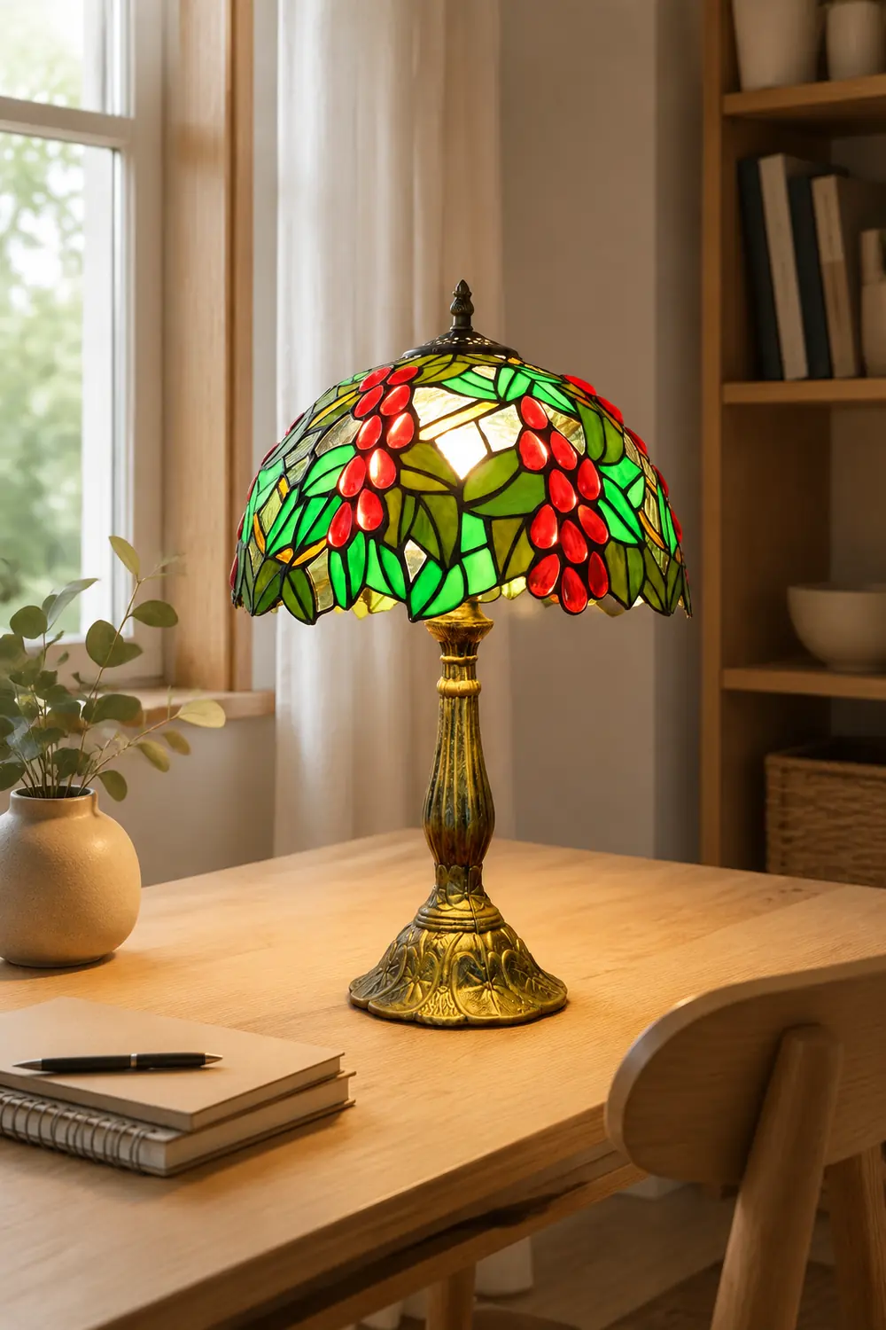 Alessio Design Bunt LED Tischlampe mit Kuppelschirm Wohn/Schlafzimmer Metall&Glas - Lumpaz