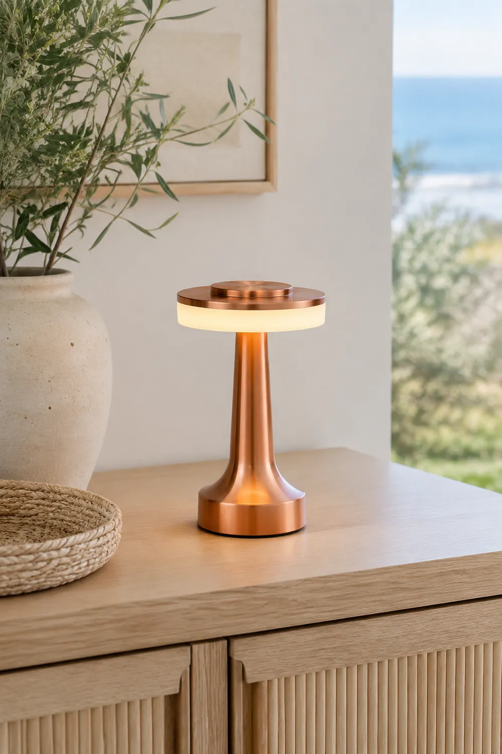 Salgado Modern Pilz Tischleuchte Metall, Bronze/Gold/Silber， Wohnzimmer - Lumpaz