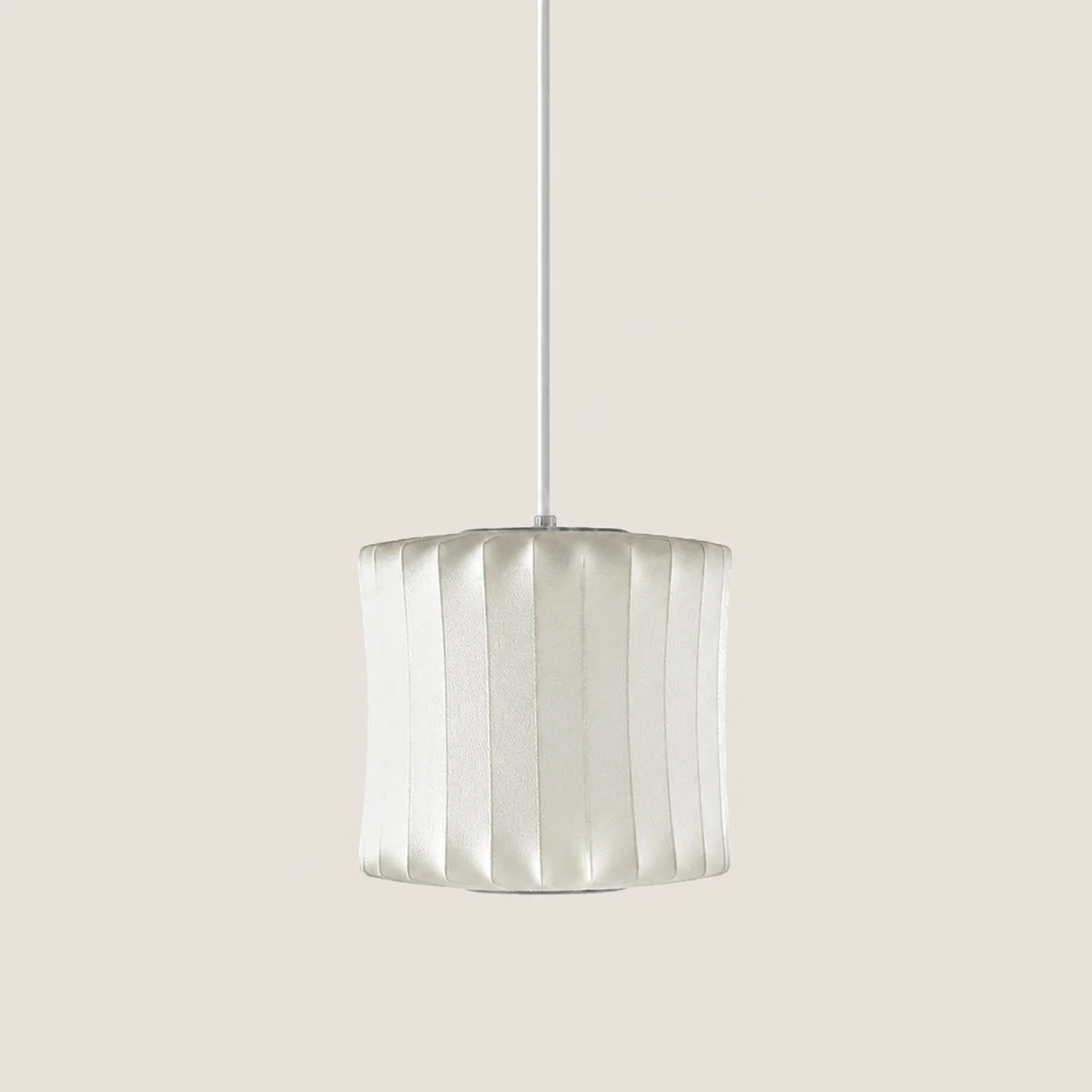 Nordic White Lantern Saucer Pendant Light For Living Room - Lumpaz