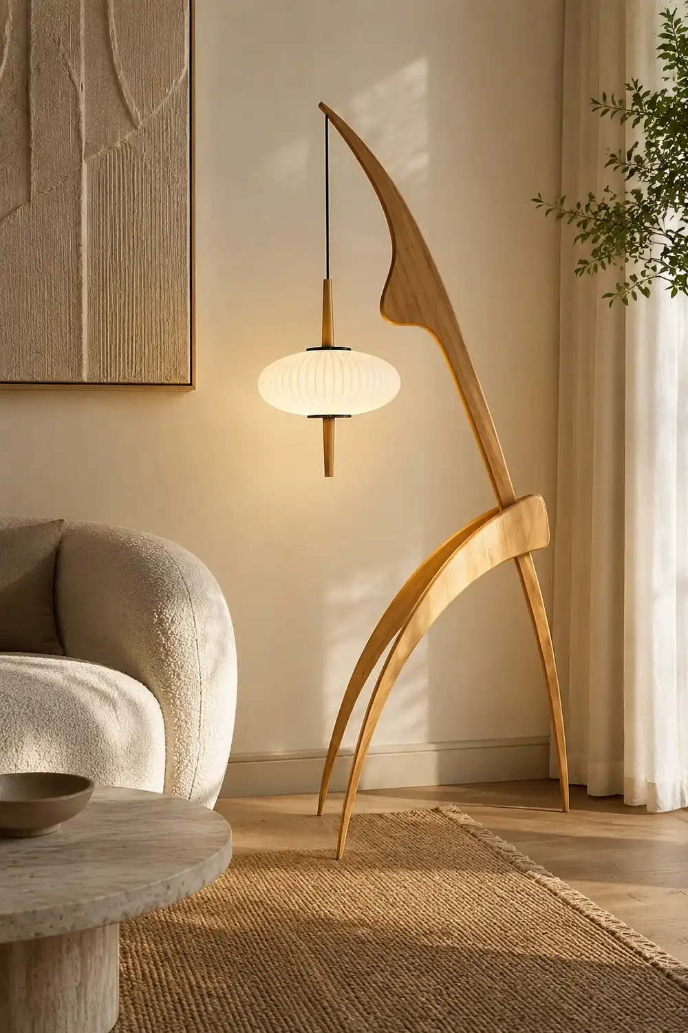Mantis Wood Floor Lamp - Lumpaz
