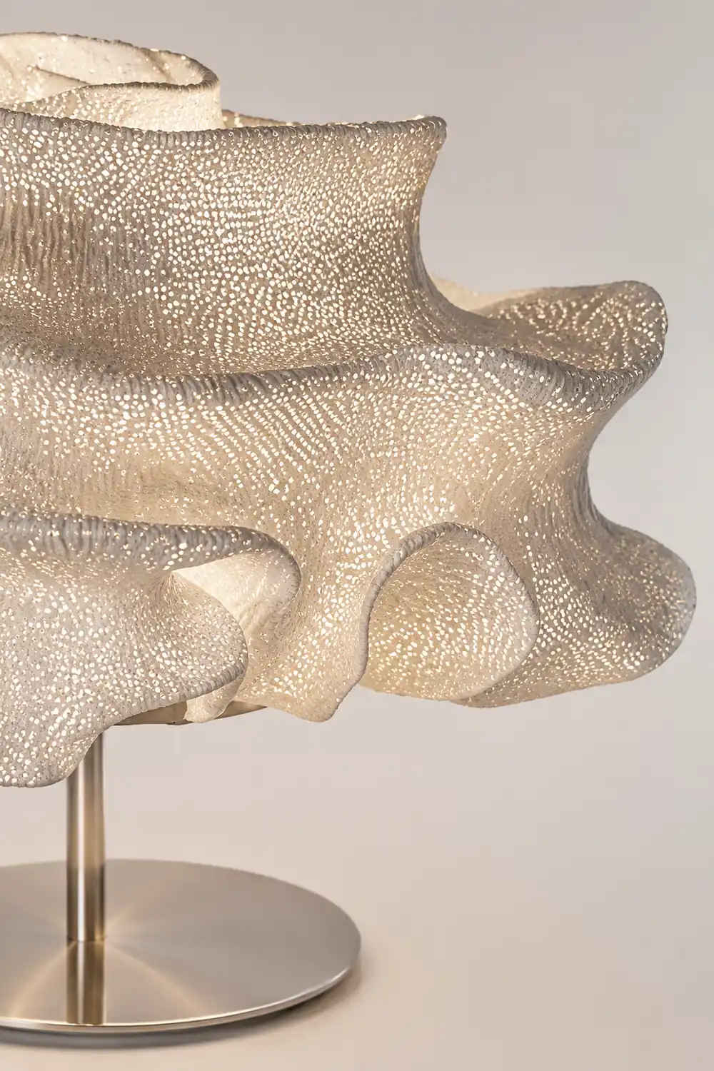 Renée Modern Tischlampe Blume, Silber, Wohnzimmer, Metall - Lumpaz