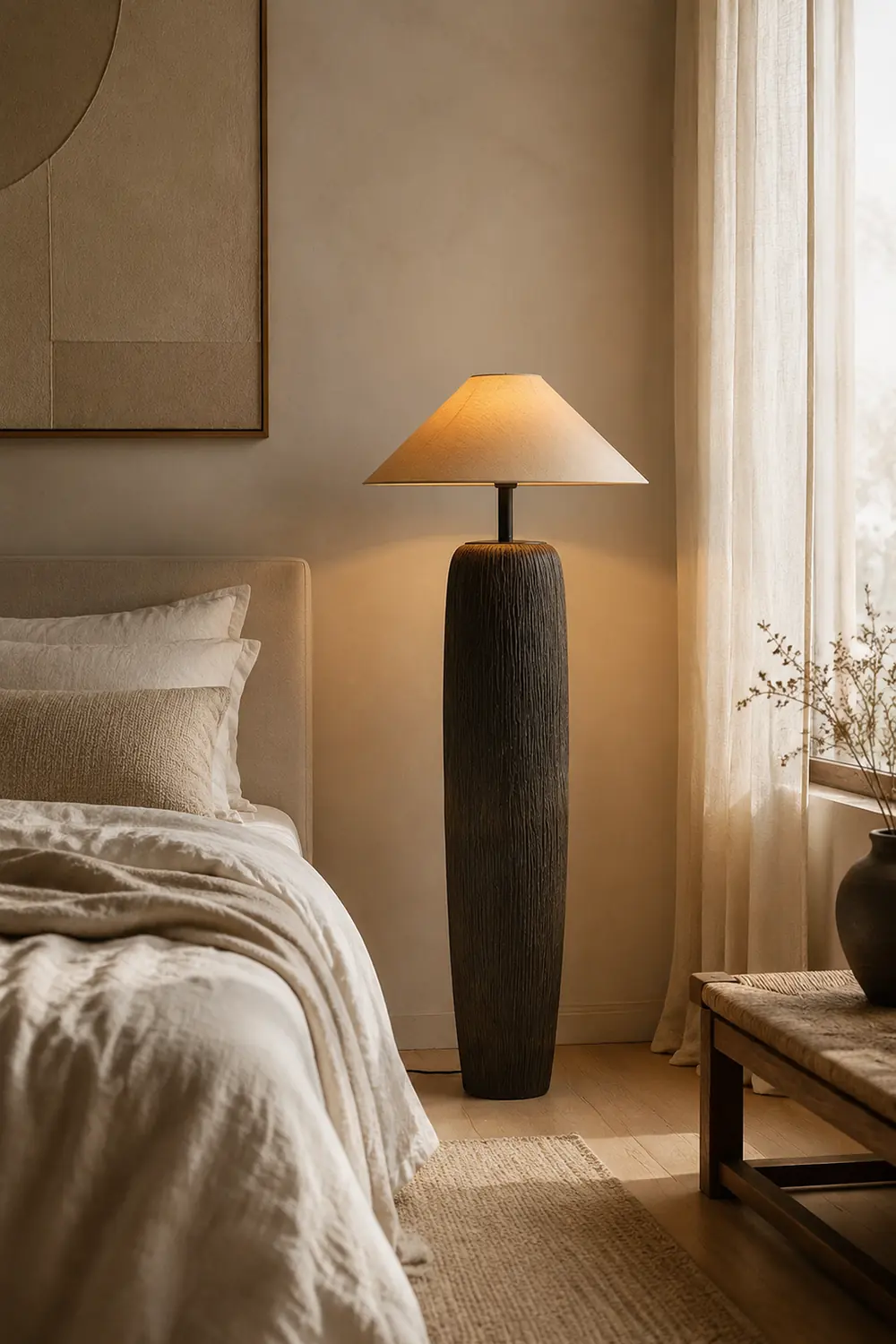 Weathered Wood Grain Floor Lamp - Lumpaz