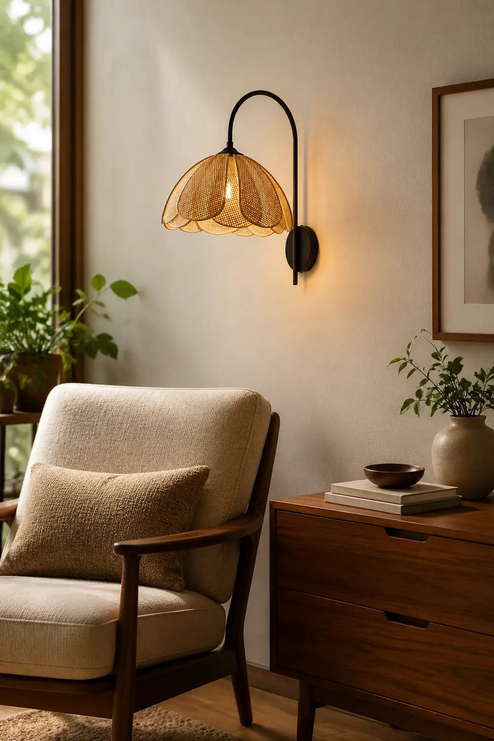 Rattan Petal Wall Lamp - Lumpaz