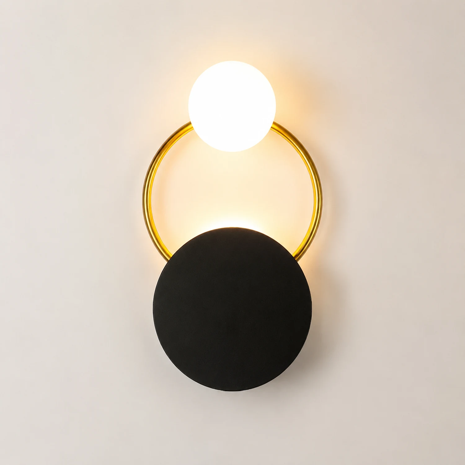 Black Circular Rings Wall Lamp - Lumpaz