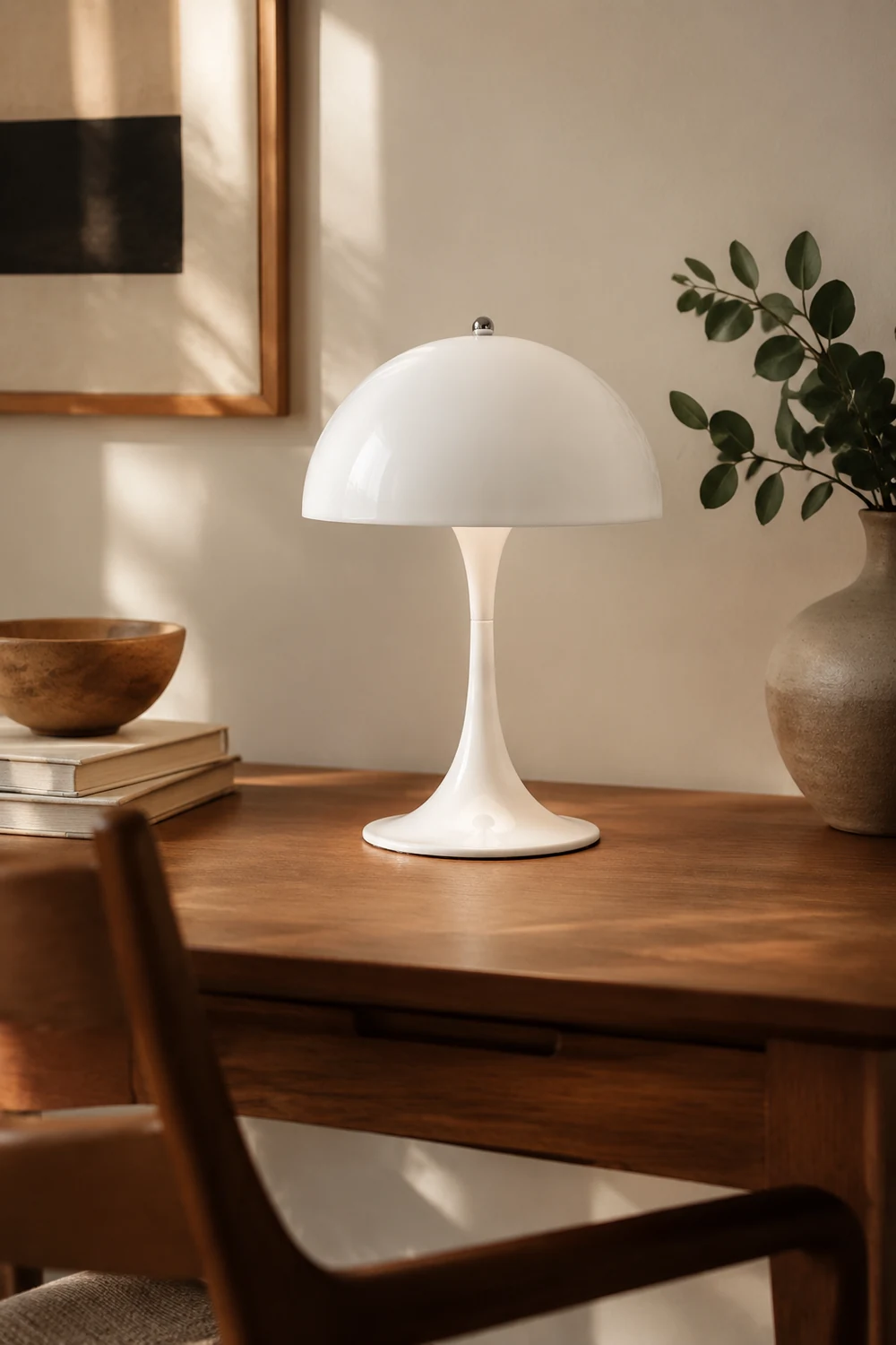 Salgado Minimalistische Tischlampe Metall, Weiß, Schlafzimmer/Wohnzimmer - Lumpaz