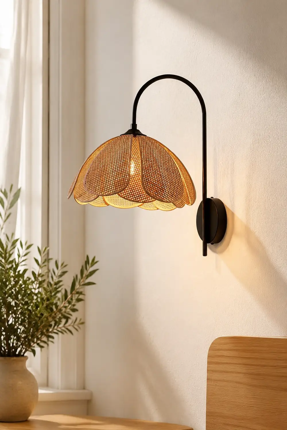 Rattan Petal Wall Lamp - Lumpaz