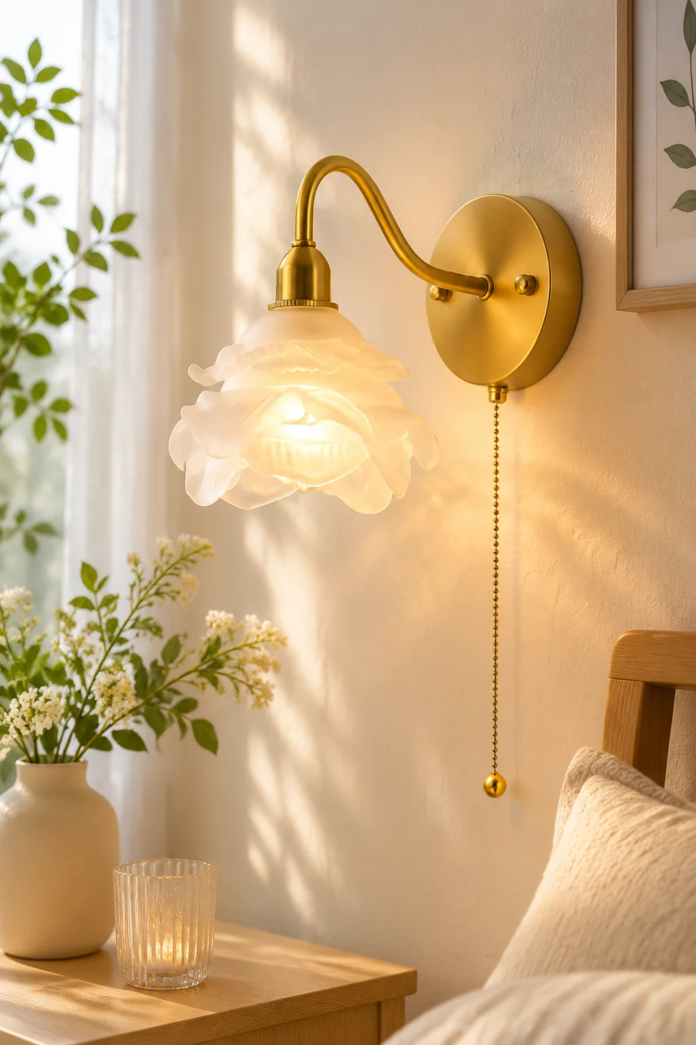 Rose Brass Wall Light - Lumpaz