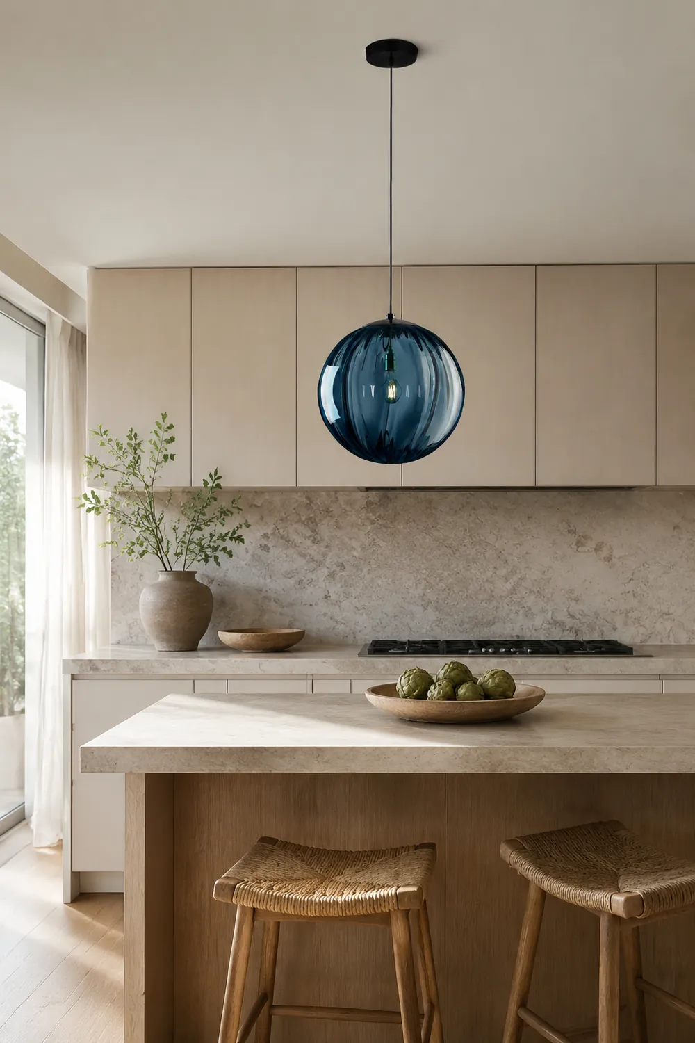 Modern Simple Round Glass Pendant Light - Lumpaz