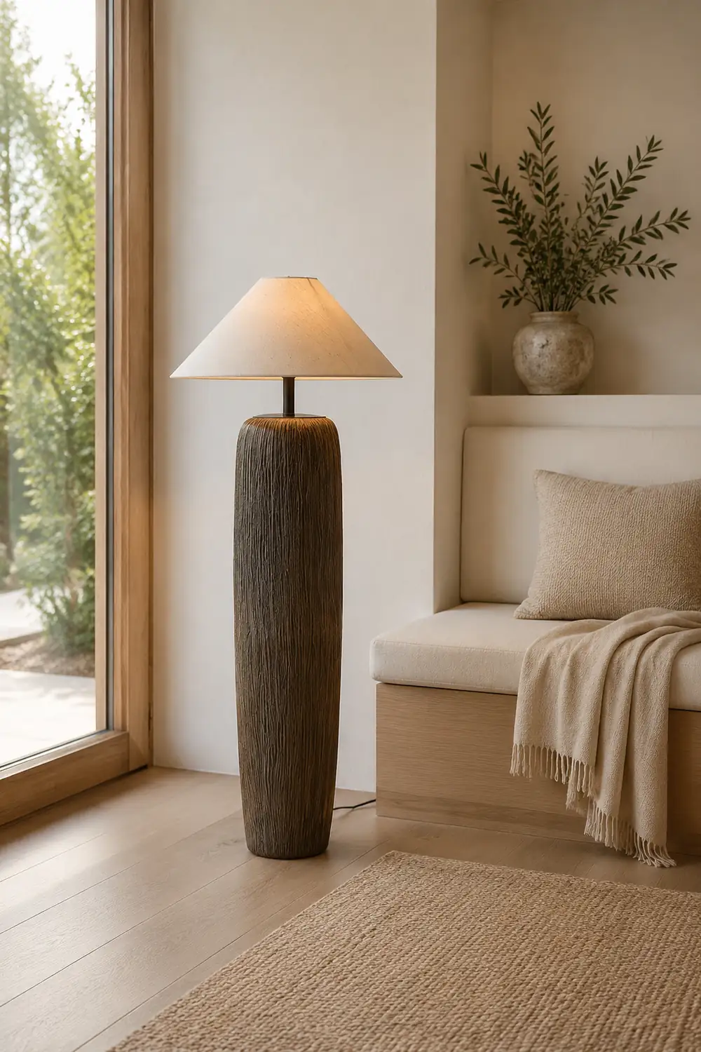 Weathered Wood Grain Floor Lamp - Lumpaz
