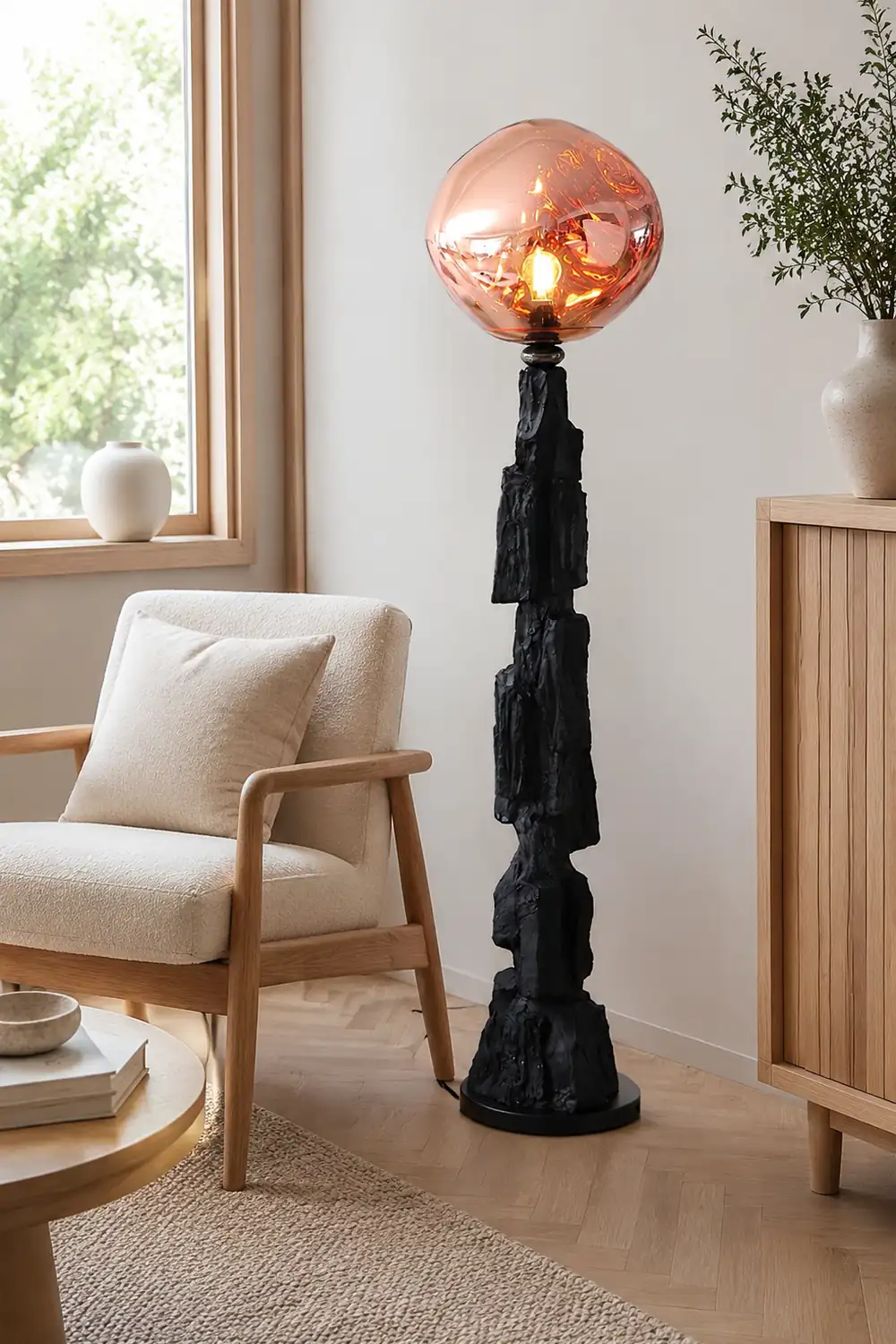 Charcoal Lava Floor Lamp - Lumpaz