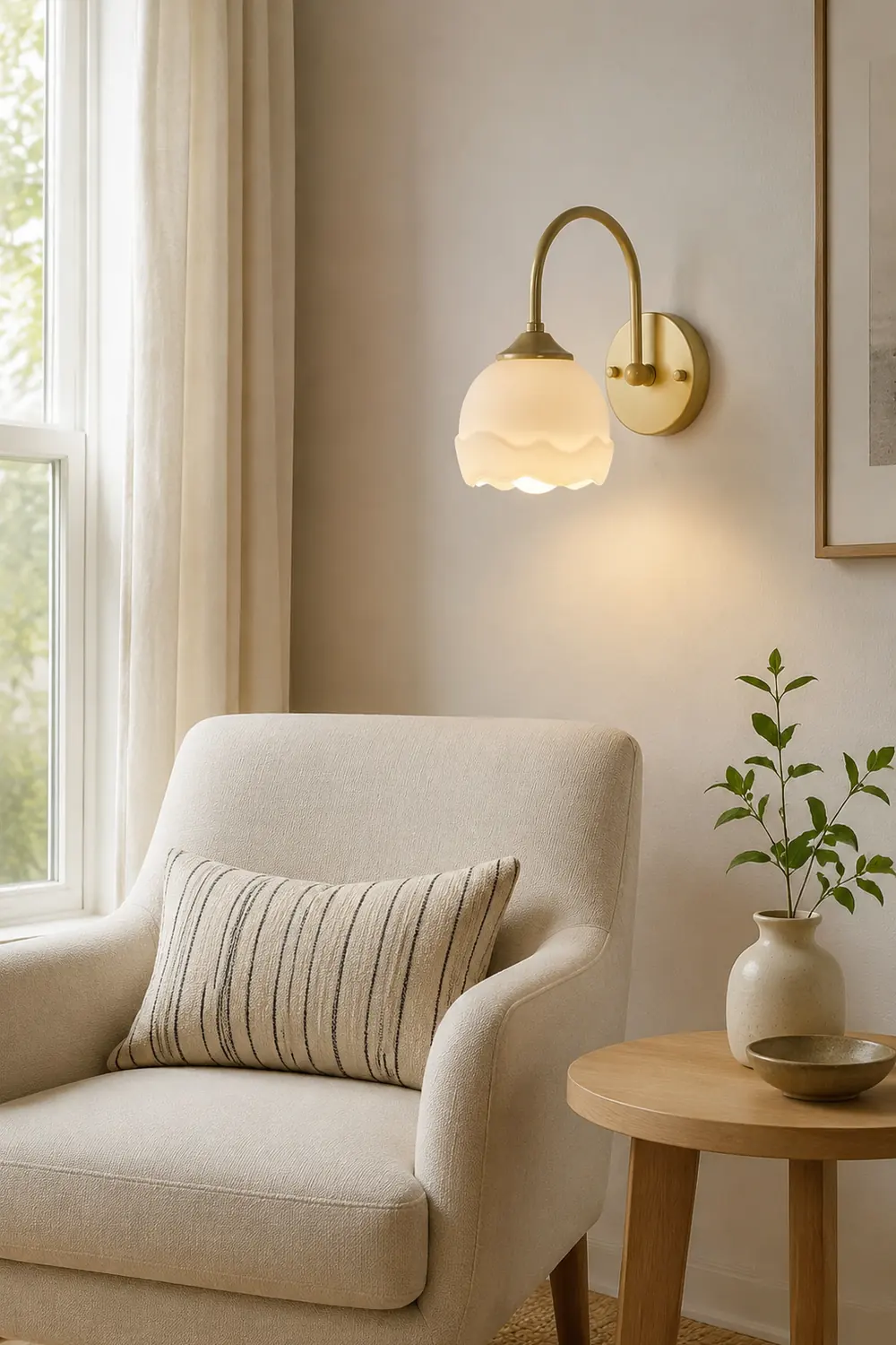 Milk White Floral Wall Lamp - Lumpaz
