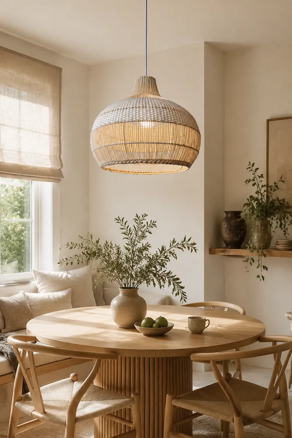 Rattan Kitchen Island Pendant Lighting Wicker Lamp Shade - Lumpaz