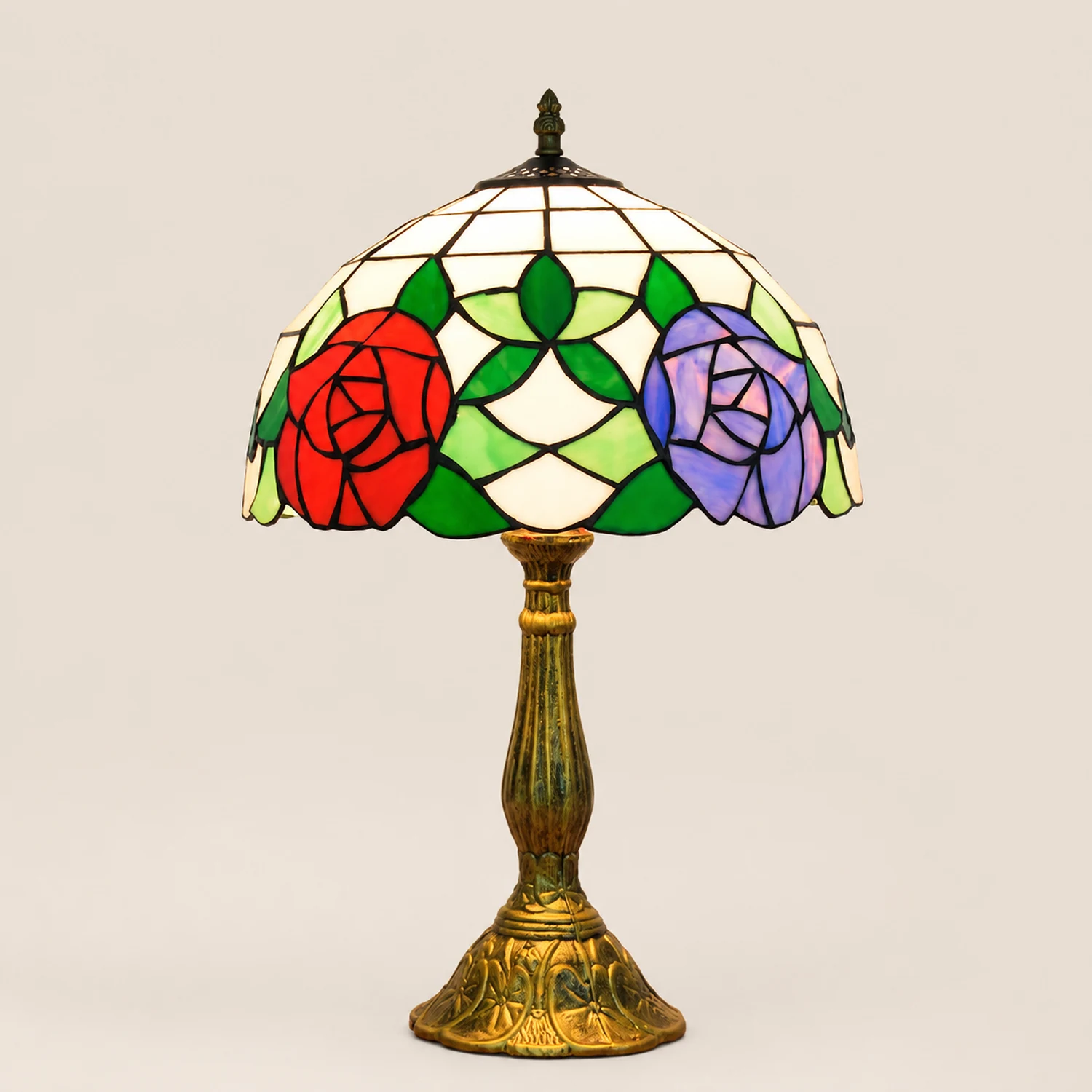 Alessio Design Bunt LED Tischlampe mit Kuppelschirm Wohn/Schlafzimmer Metall&Glas - Lumpaz