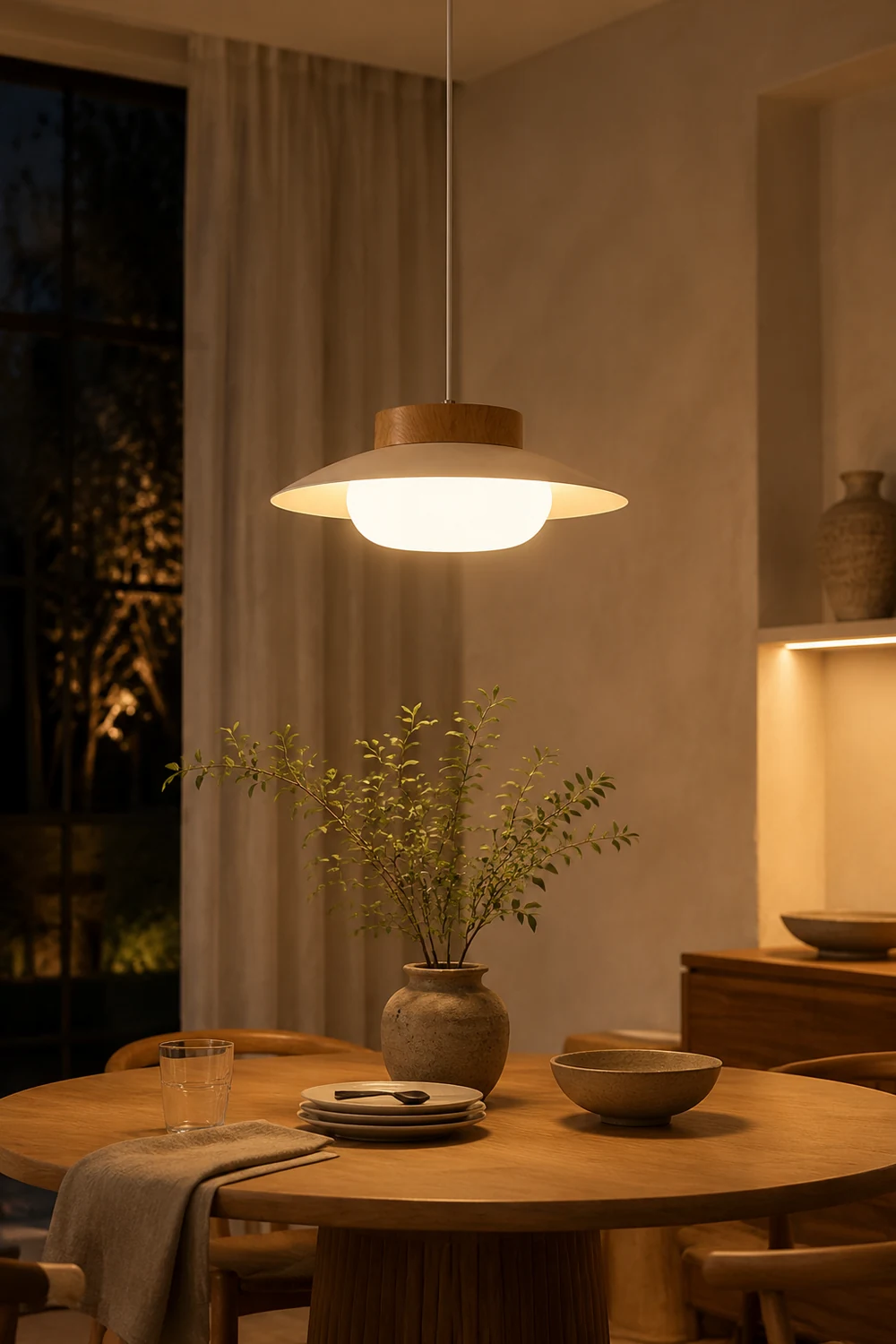 Cream Glutinous Rice Ball Bowl Pendant Light - Lumpaz