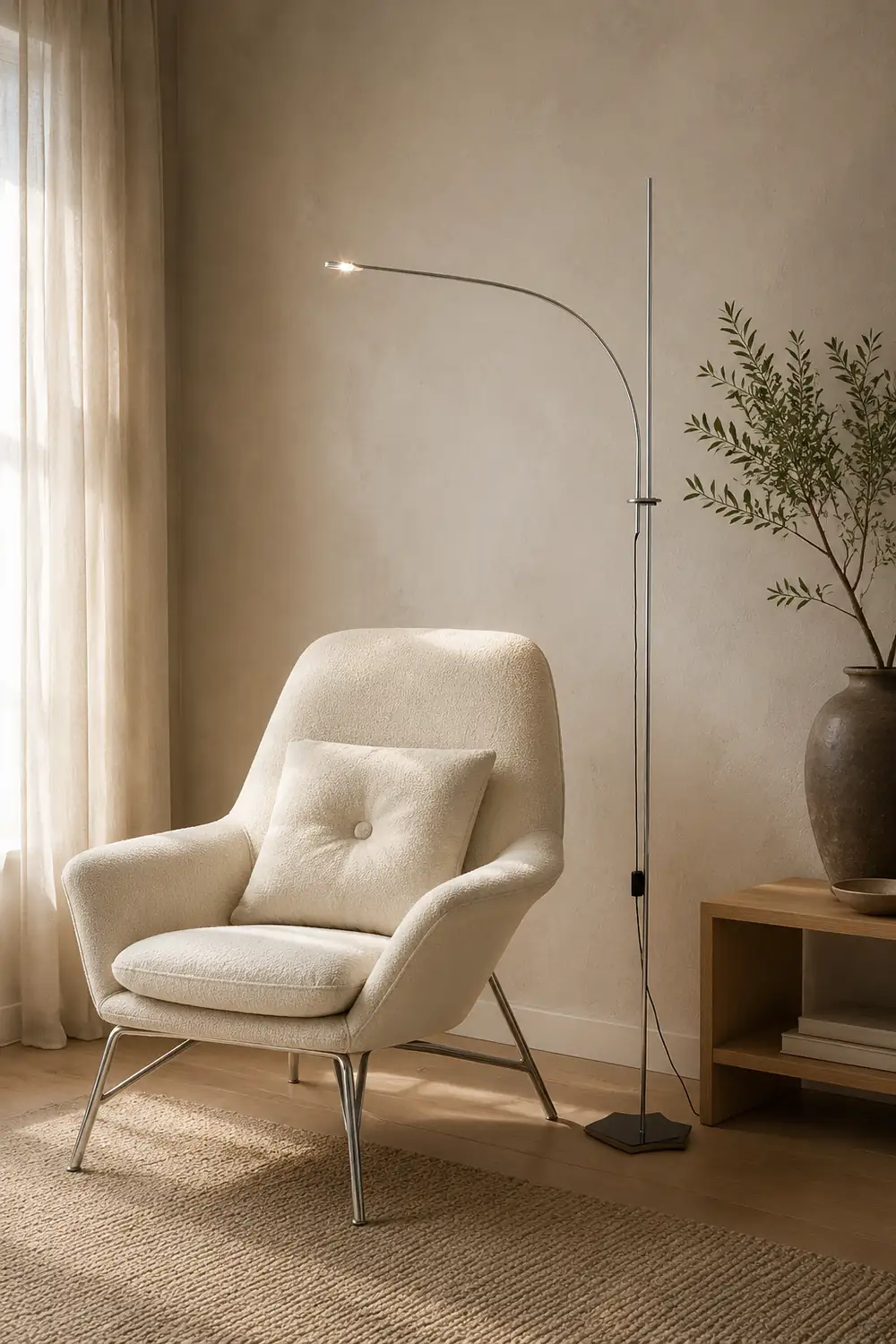 Metal Body Graceful Floor Lamp - Lumpaz