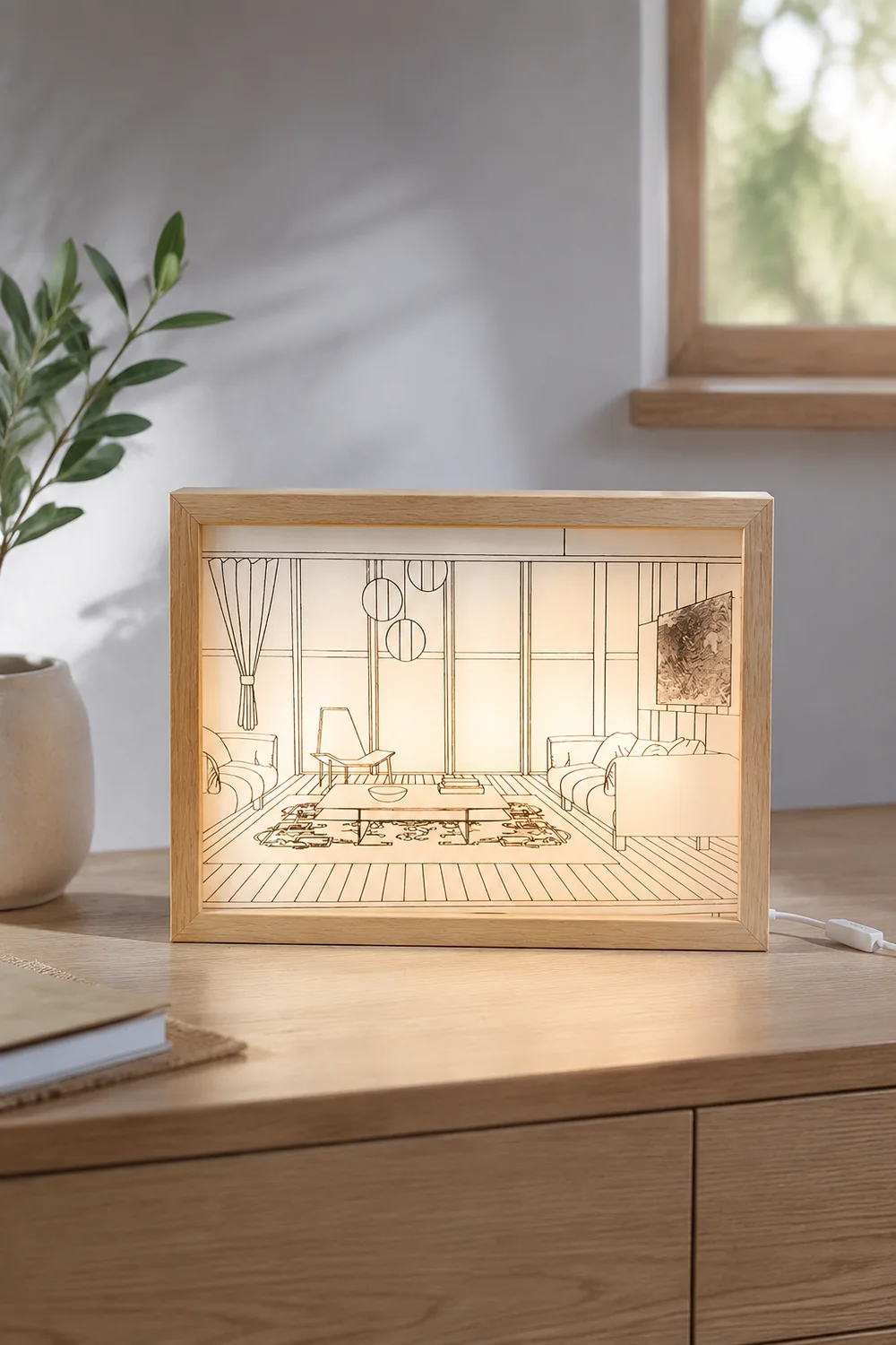 Illuminated Bedside Art Lamp - Lumpaz