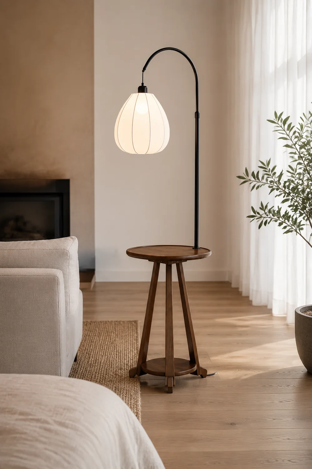 Arc Side Table Floor Lamp - Lumpaz