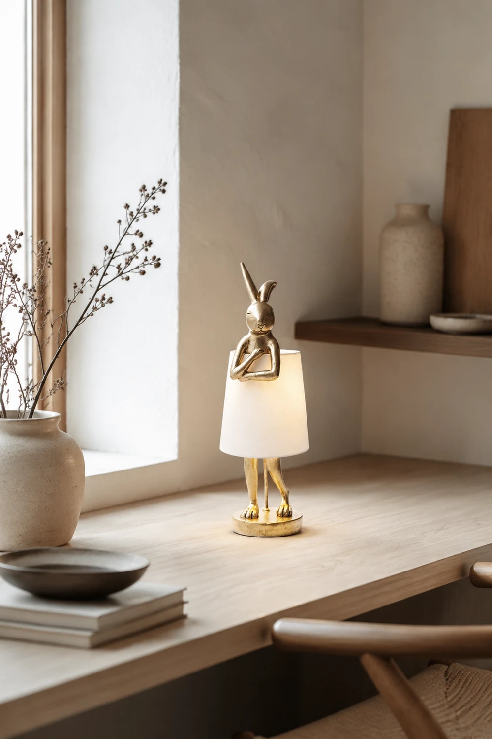 Alice Tischlampe Rabbit Ballet, Weiß/Gold - Lumpaz