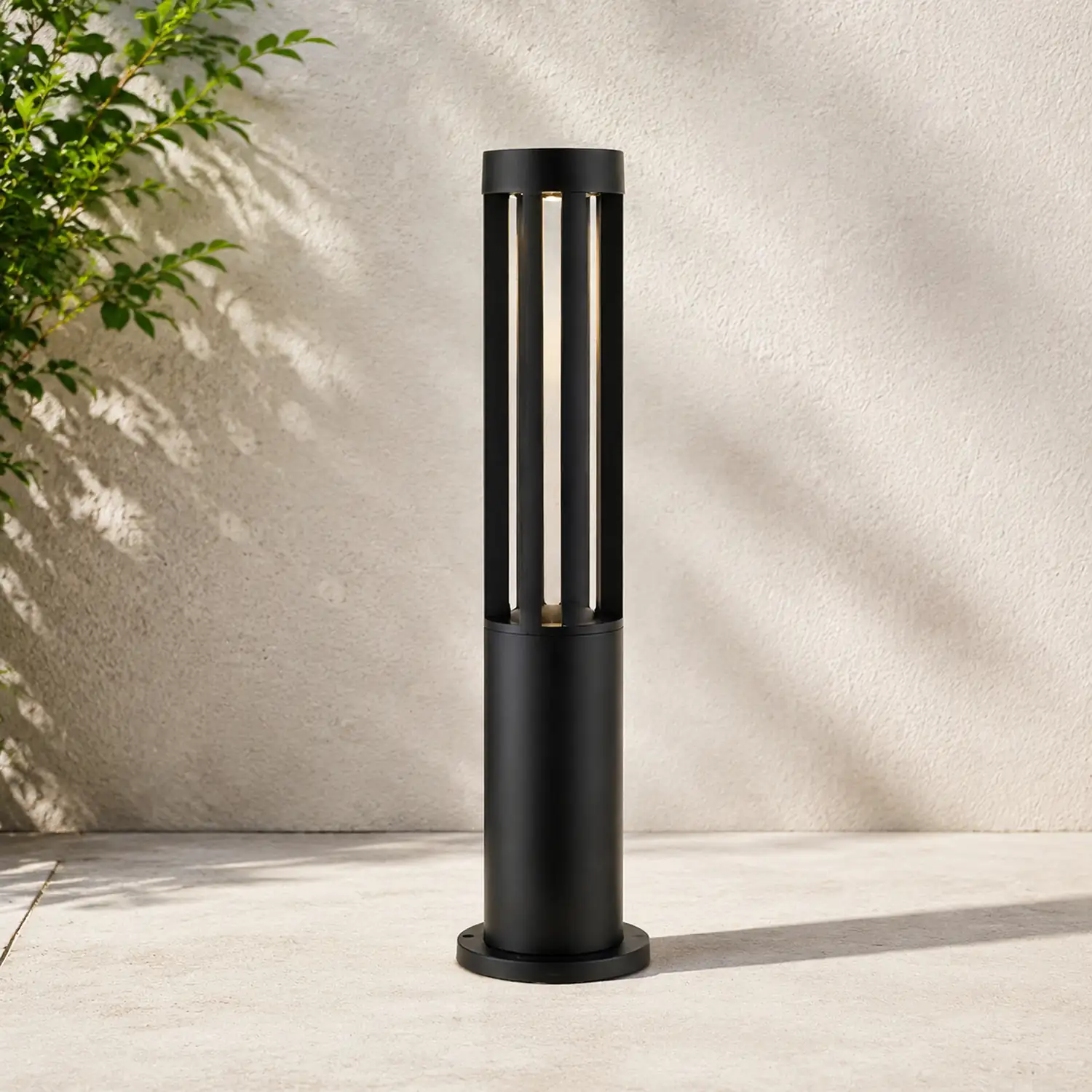 Black Cylindrical Garden Outdoor Light - Lumpaz