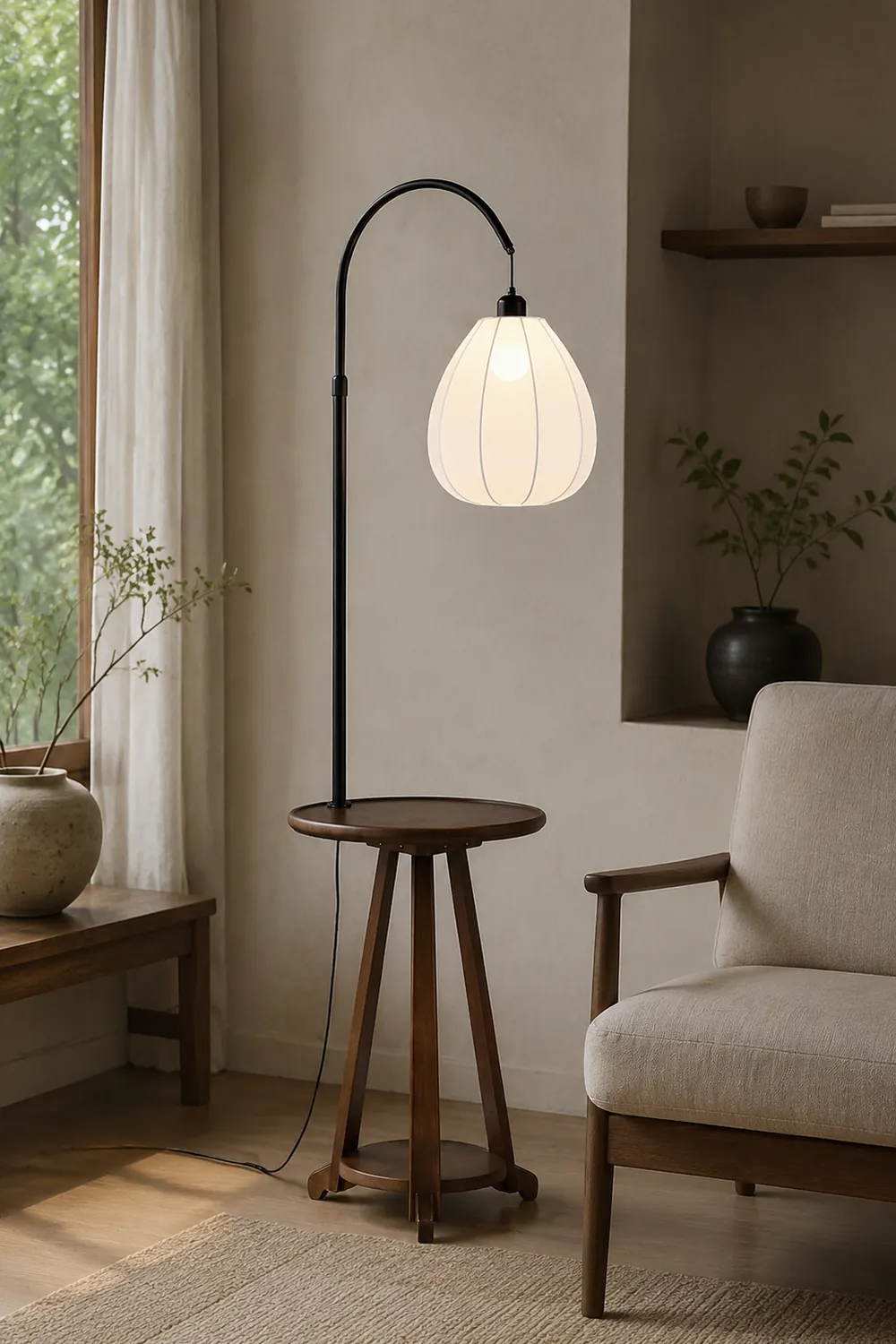 Arc Side Table Floor Lamp - Lumpaz