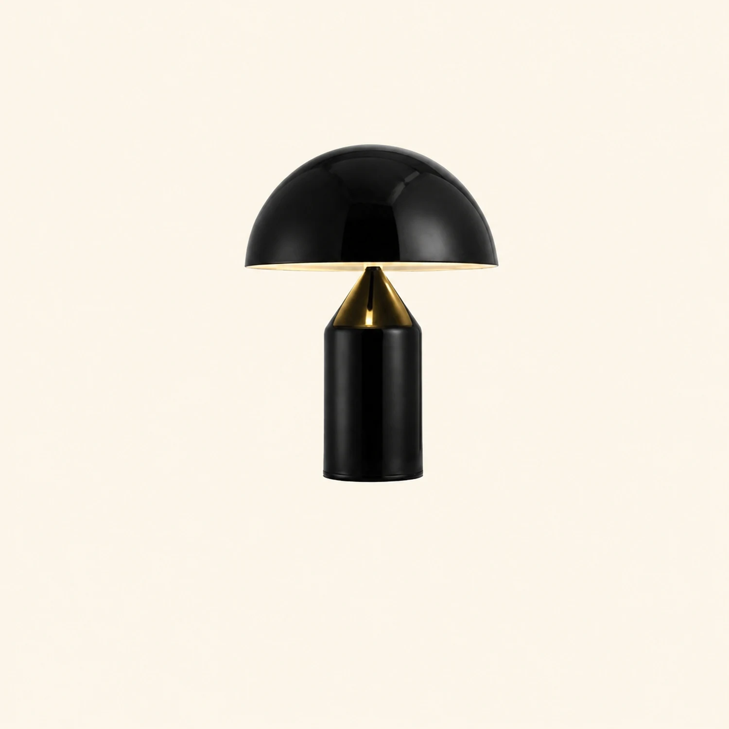 Salgado Tischleuchte Pilz Modern, Metall, Schwarz/Weiß/Gold, Esszimmer - Lumpaz