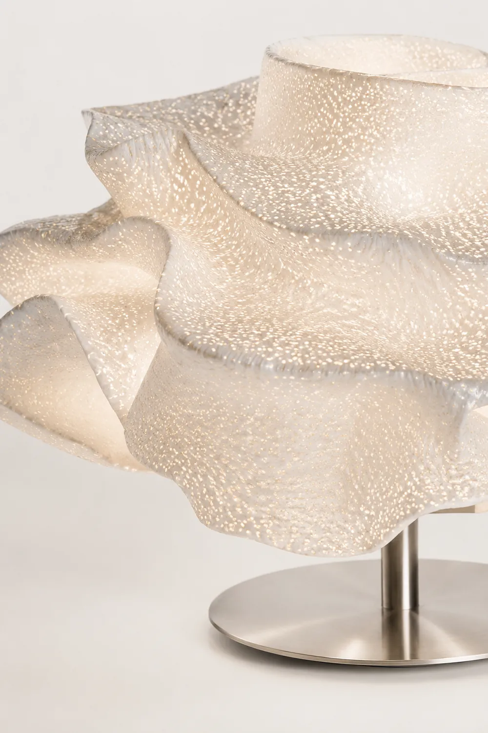 Renée Modern Tischlampe Blume, Silber, Wohnzimmer, Metall - Lumpaz