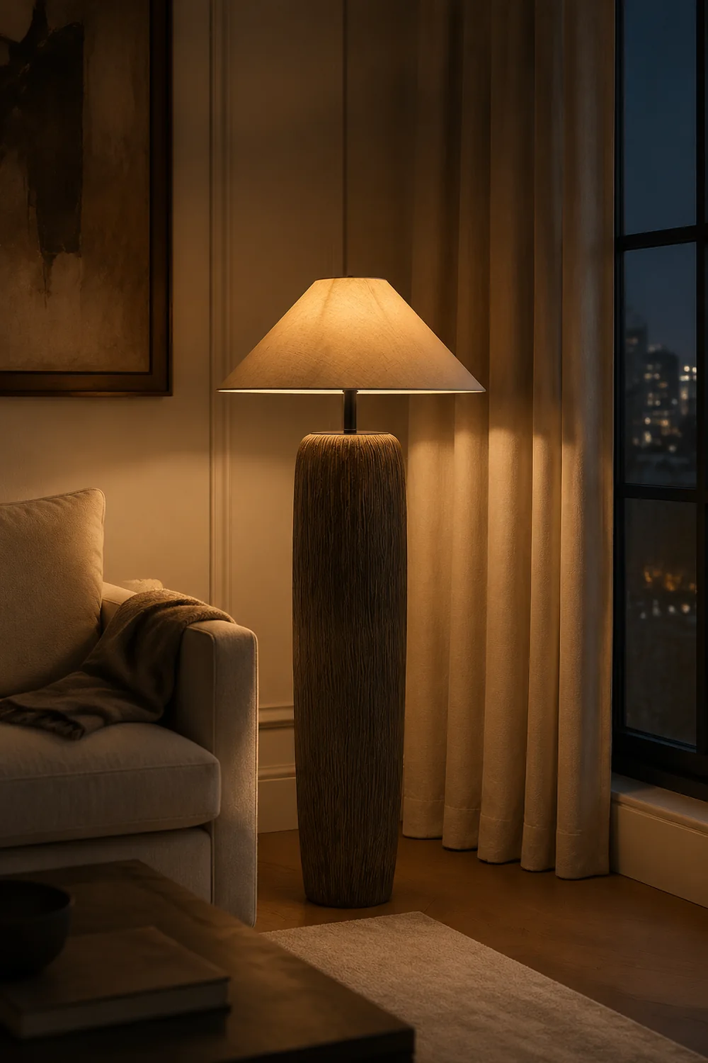 Weathered Wood Grain Floor Lamp - Lumpaz