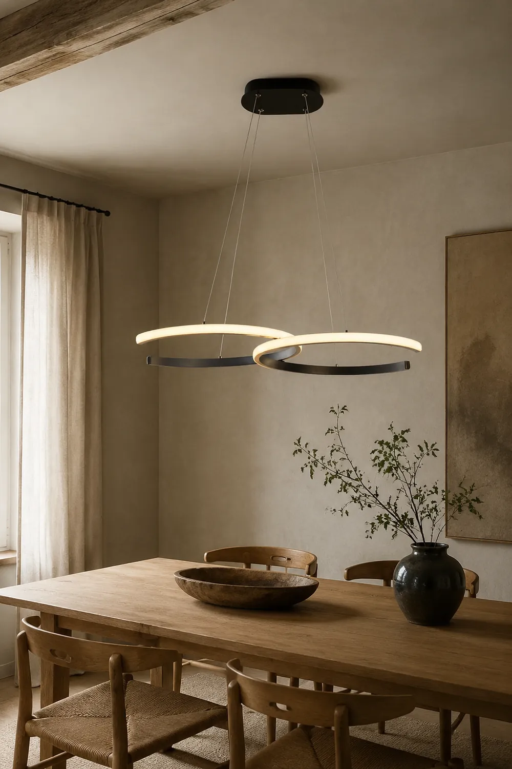 Nordlux LED Pendelleuchte Dimmbar Schwarz/Gold Doppel-C Wohnzimmer - Lumpaz