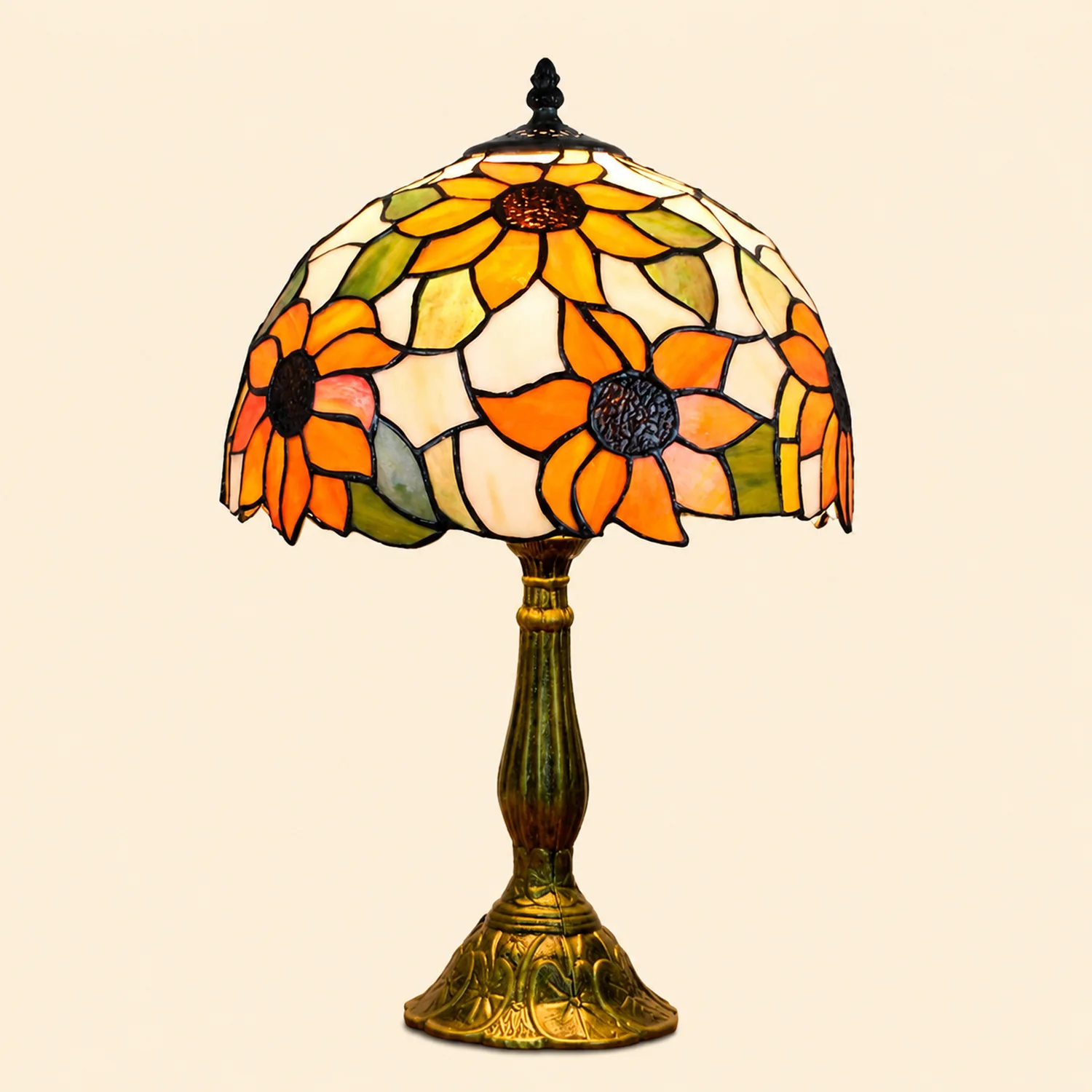 Alessio Design Bunt LED Tischlampe mit Kuppelschirm Wohn/Schlafzimmer Metall&Glas - Lumpaz