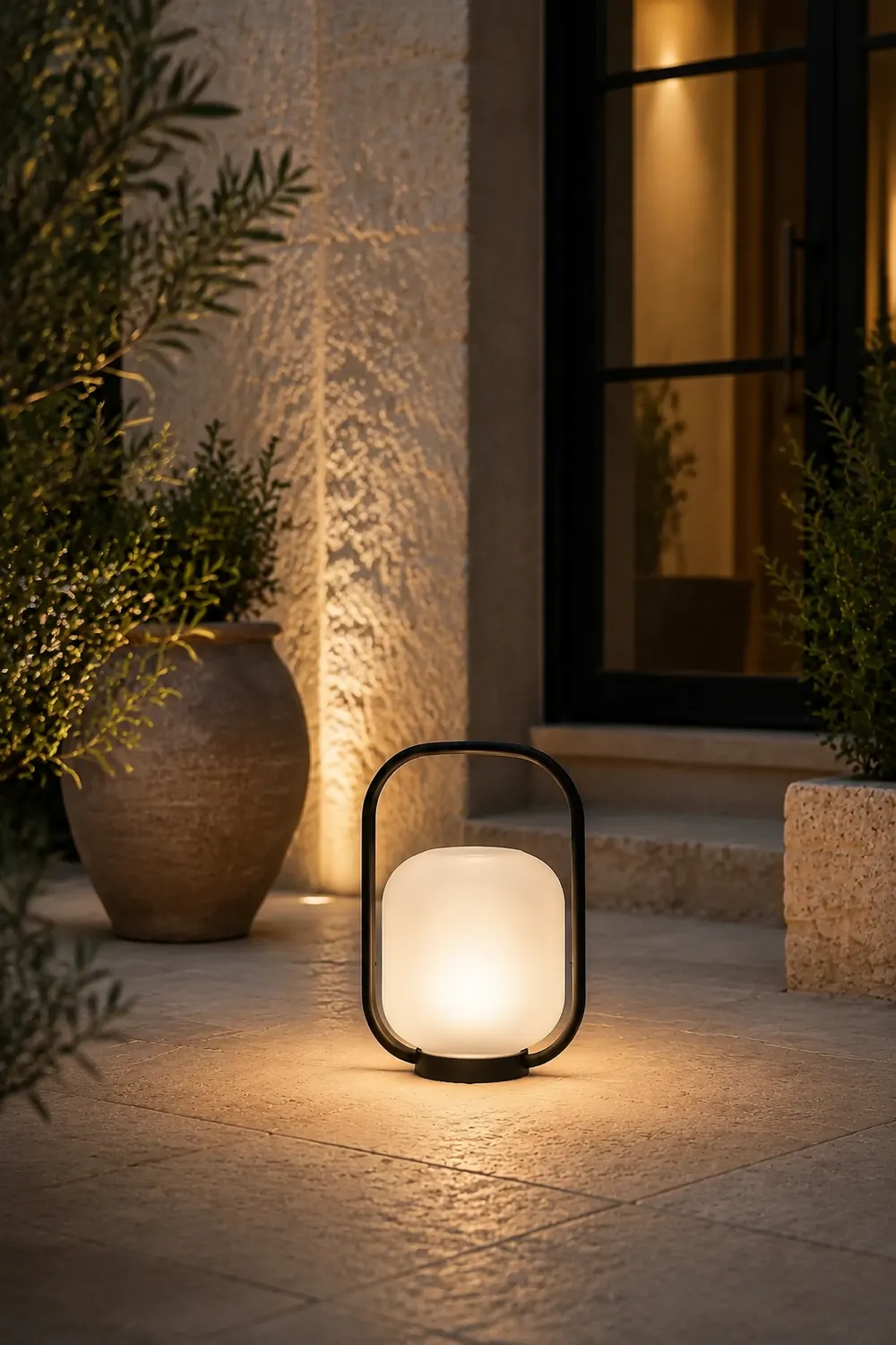 Portable Lantern Outdoor Table Lamp with Solar Panel - Lumpaz