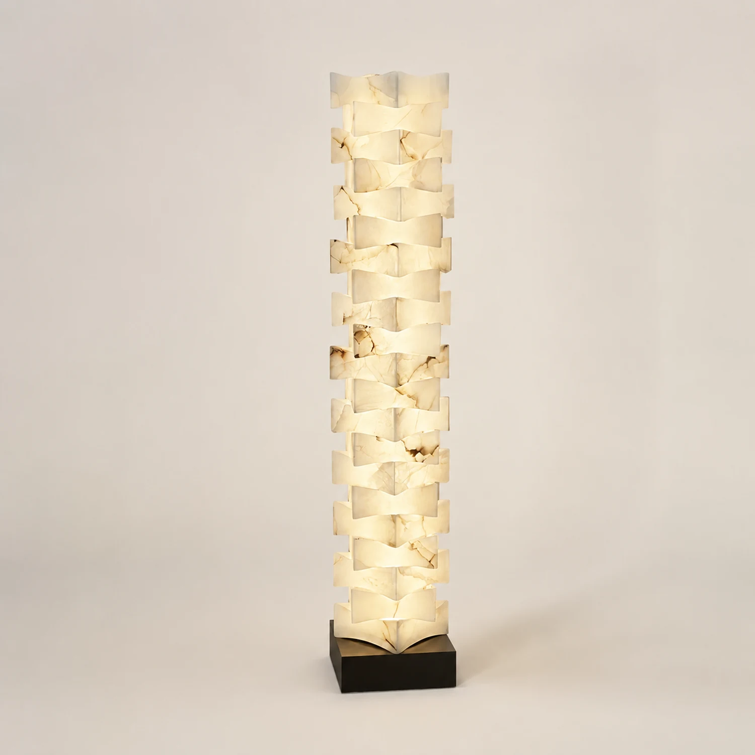Stacked Alabaster Squares Floor Lamp - Lumpaz