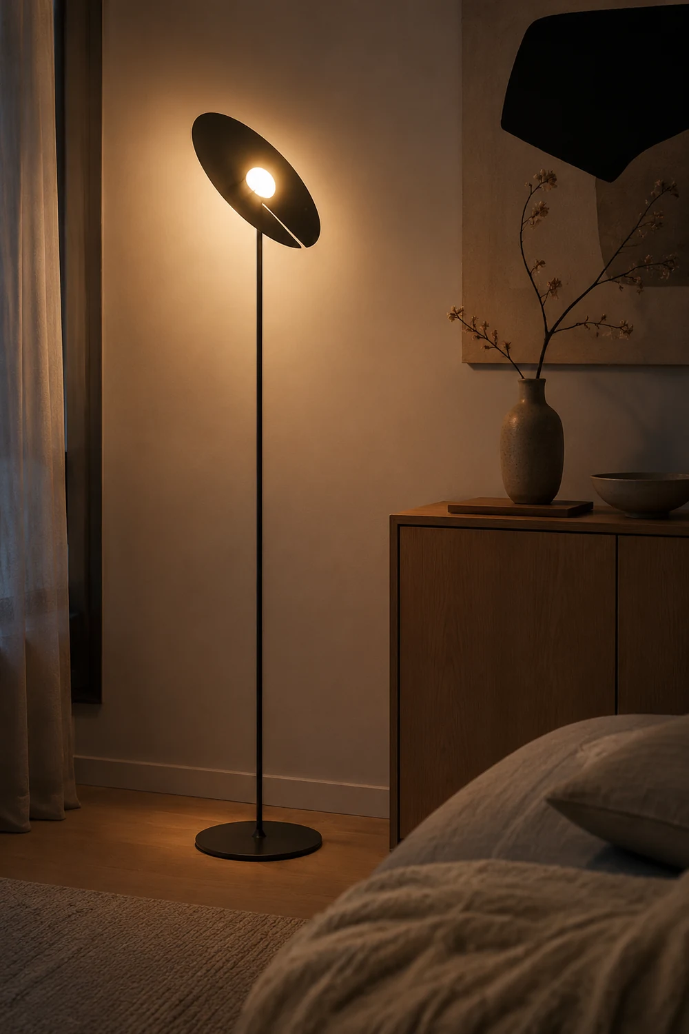 Carins Modern Stehleuchte, Schwarz, Wohnzimmer, Metall - Lumpaz